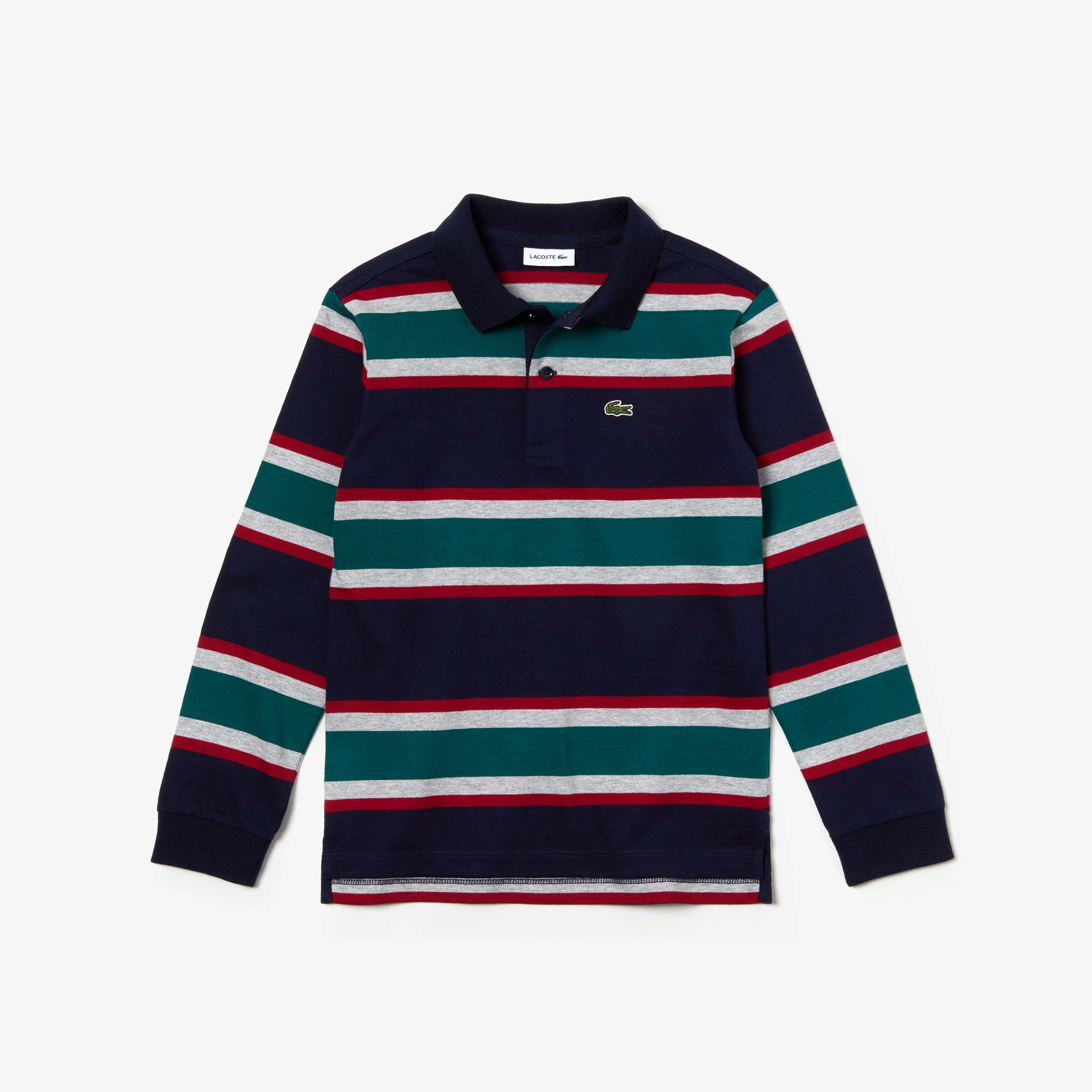 Lacoste Çocuk Blok Desenli Uzun Kollu Renkli Polo