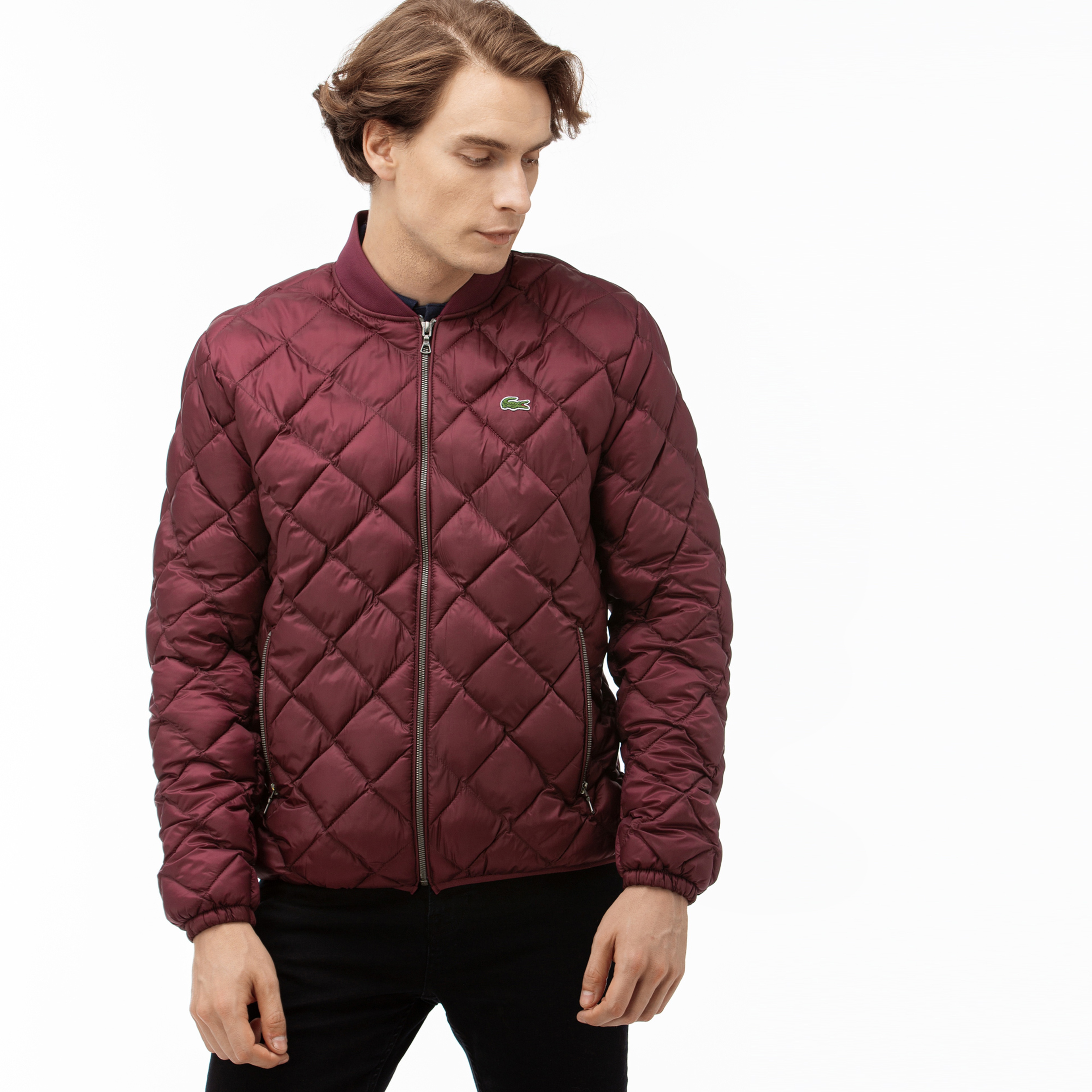 Lacoste Erkek Bordo Kapitone Mont