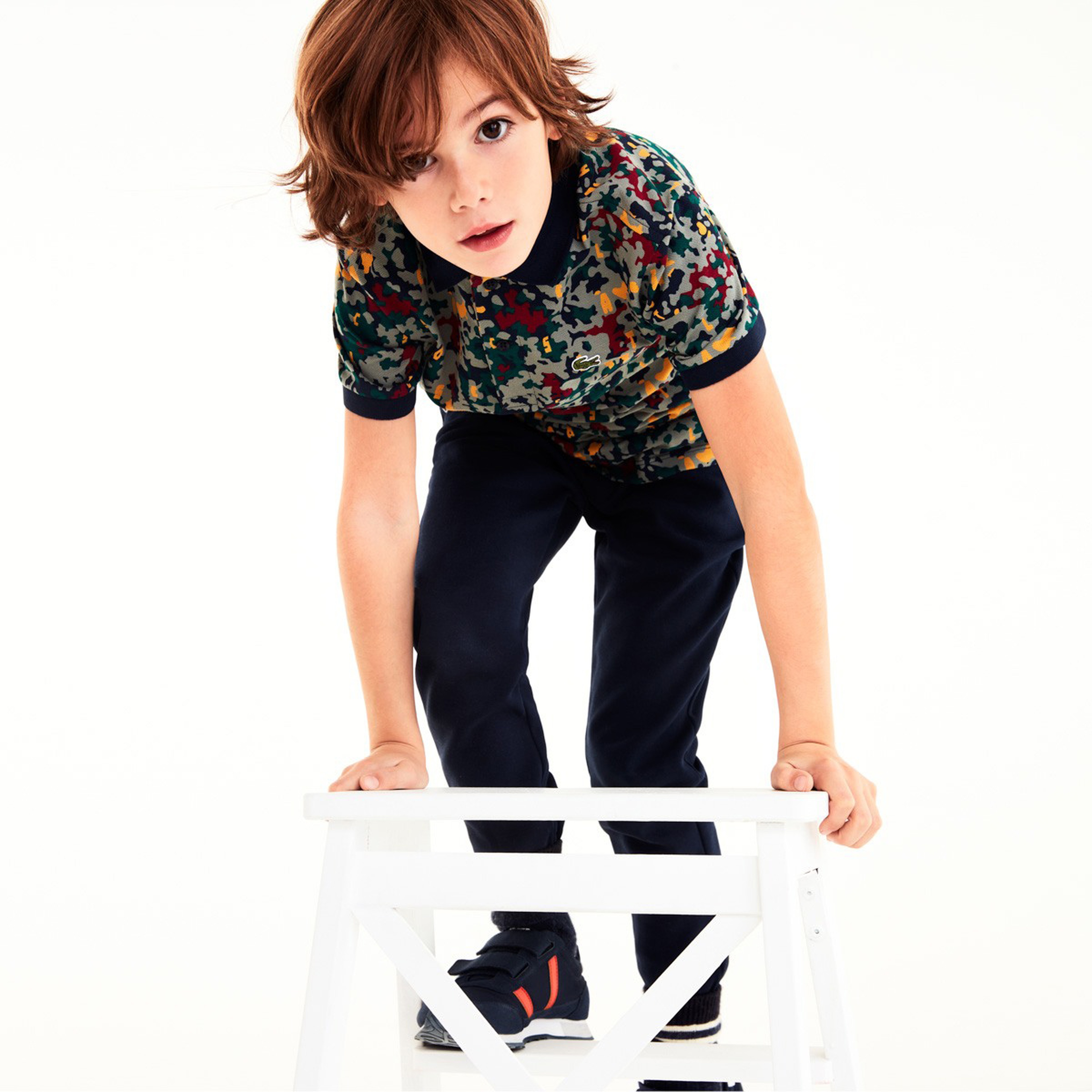 Lacoste Çocuk Kamuflaj Desenli Renkli Polo