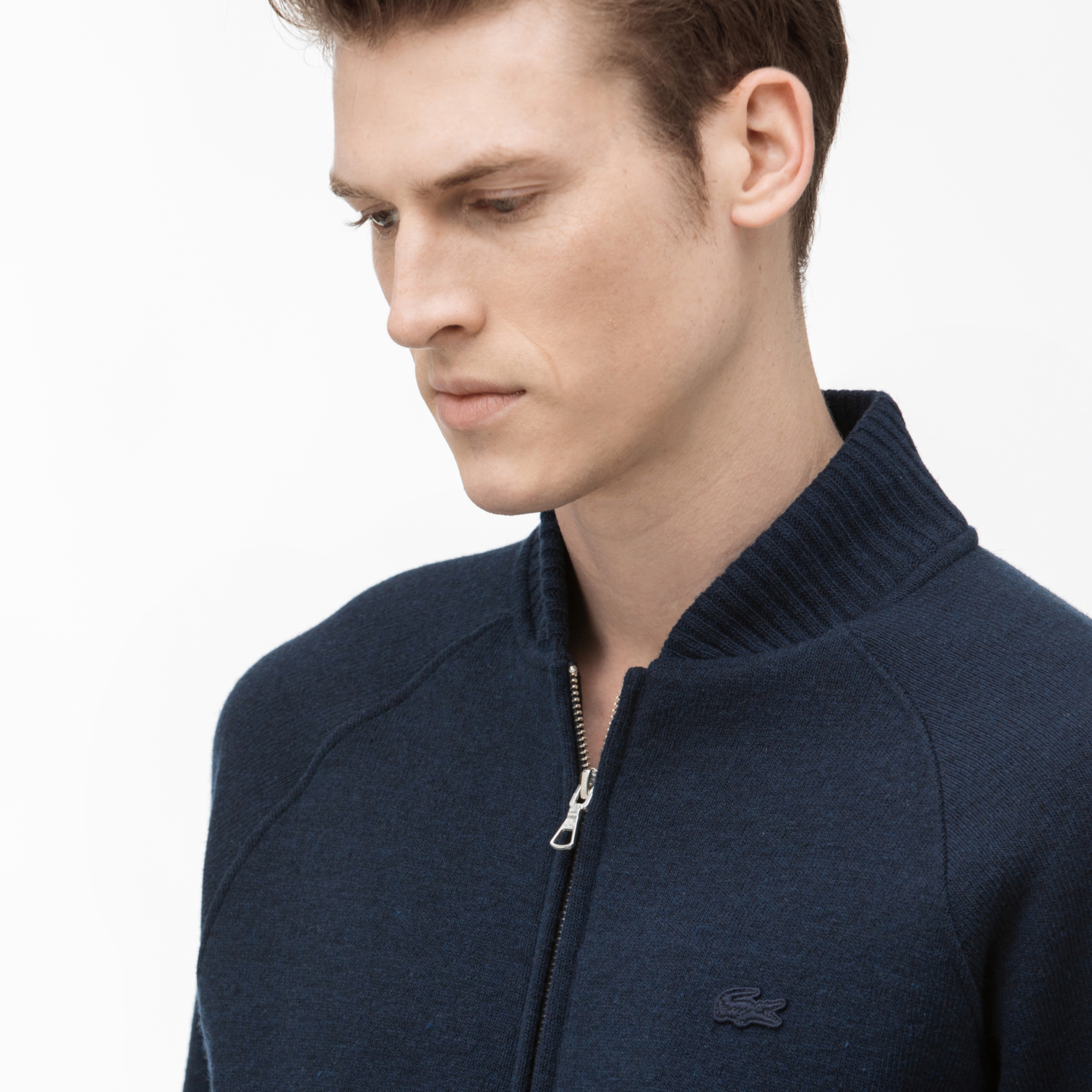 Lacoste Erkek Dik Yaka Fermuarlı Lacivert Sweatshirt