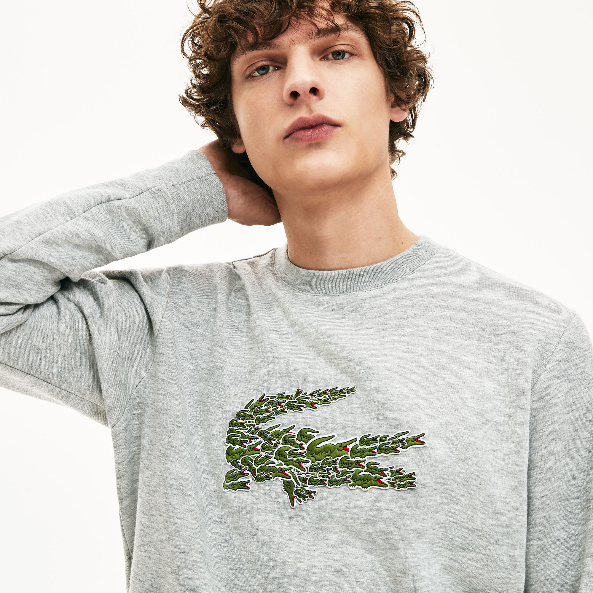 Lacoste Croco Magic Erkek Gri Sweatshirt