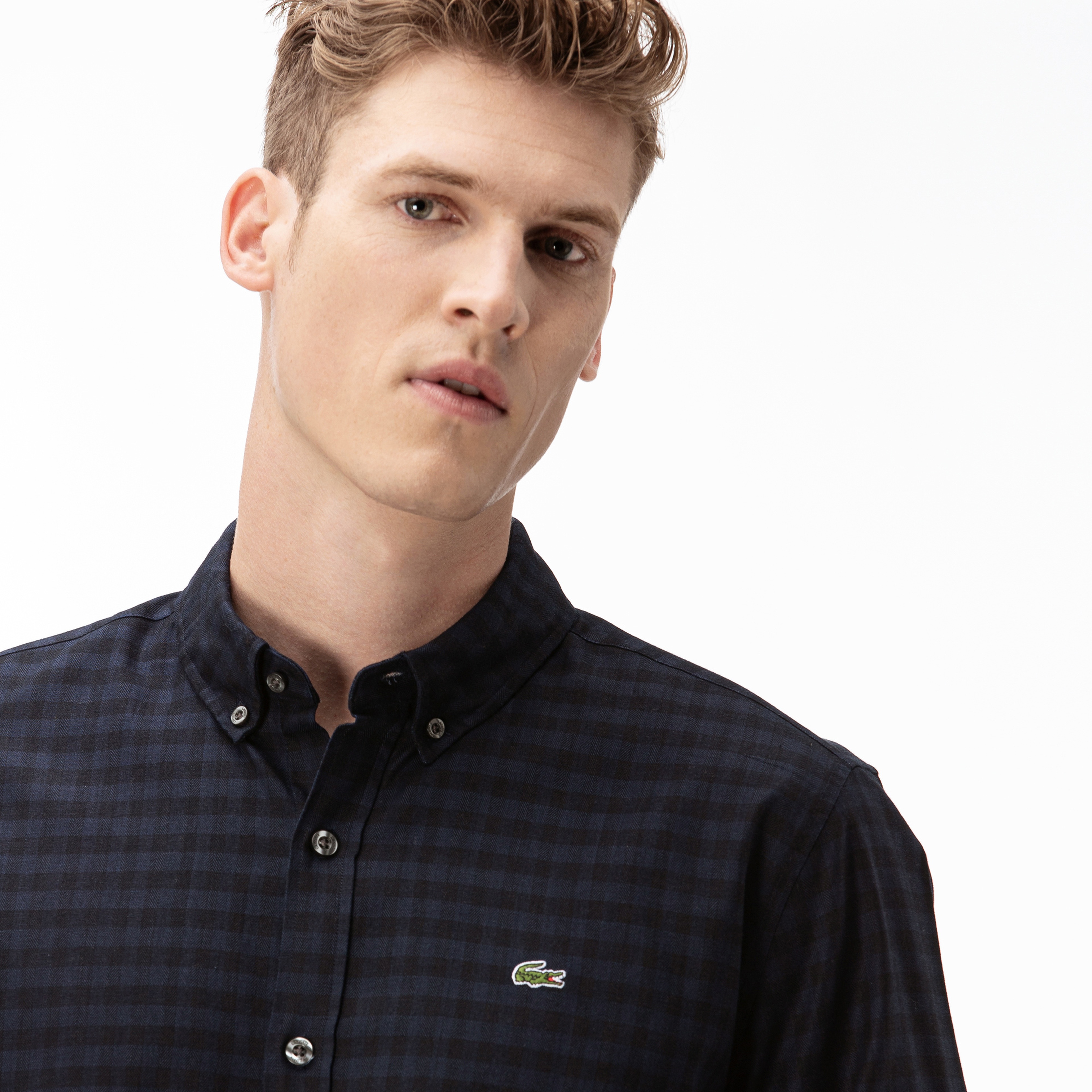 Lacoste Erkek Regular Fit Ekose Desenli Lacivert Gömlek