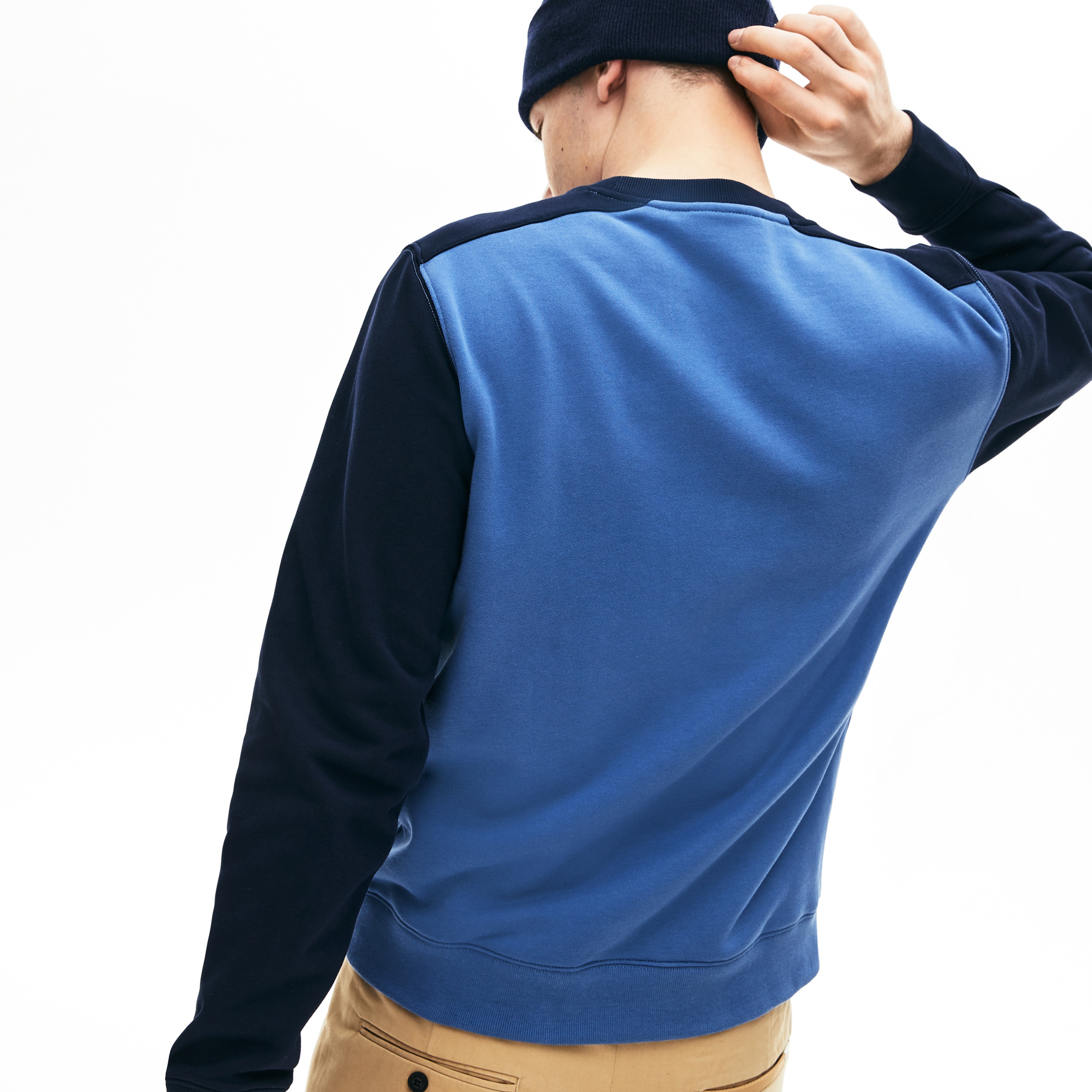 Lacoste Erkek Blok Desenli Mavi Sweatshirt