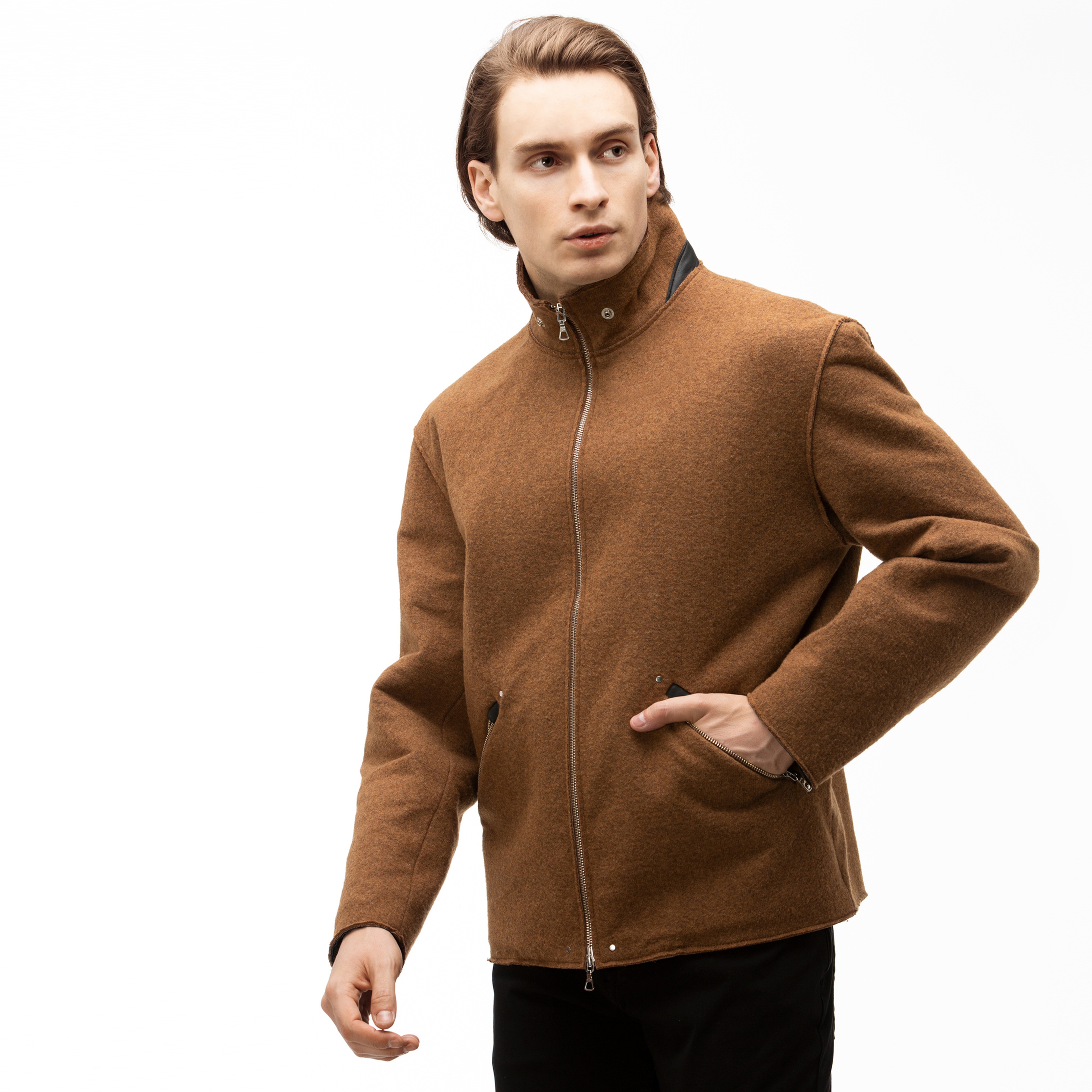 Lacoste Erkek Kahverengi Yün Mont