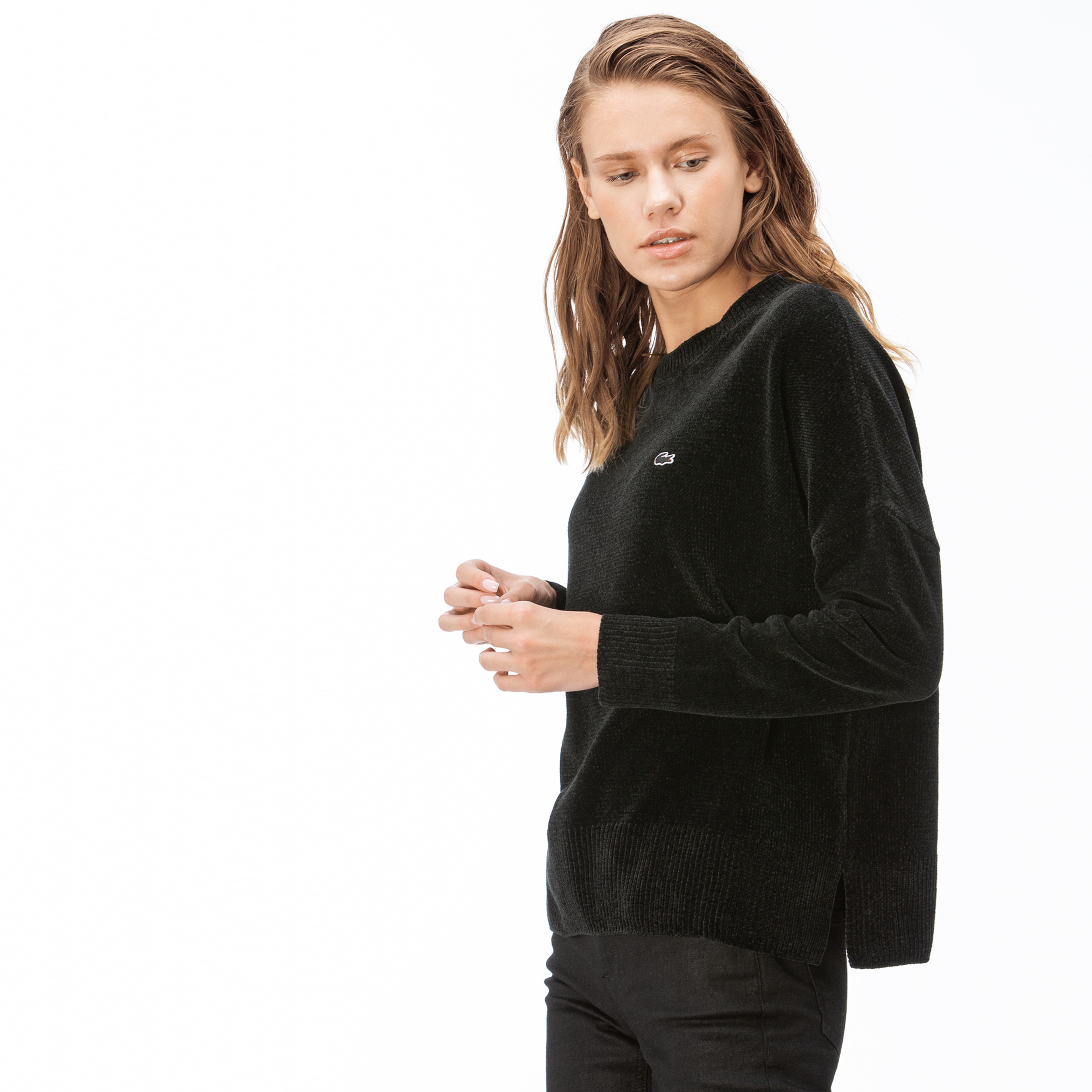 Lacoste Kadın Siyah Triko Kazak