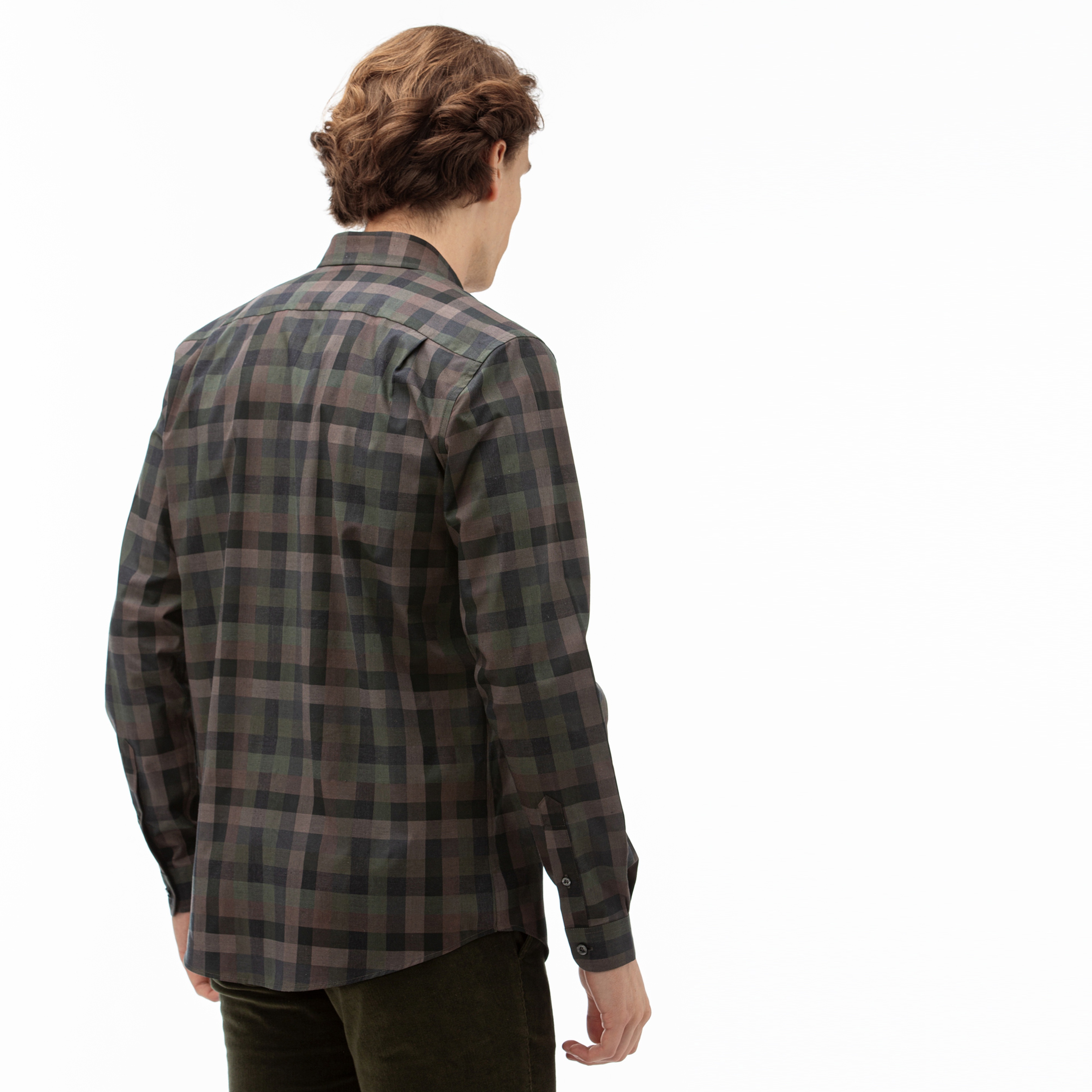 Lacoste Erkek Slim Fit Ekose Desenli Renkli Gömlek