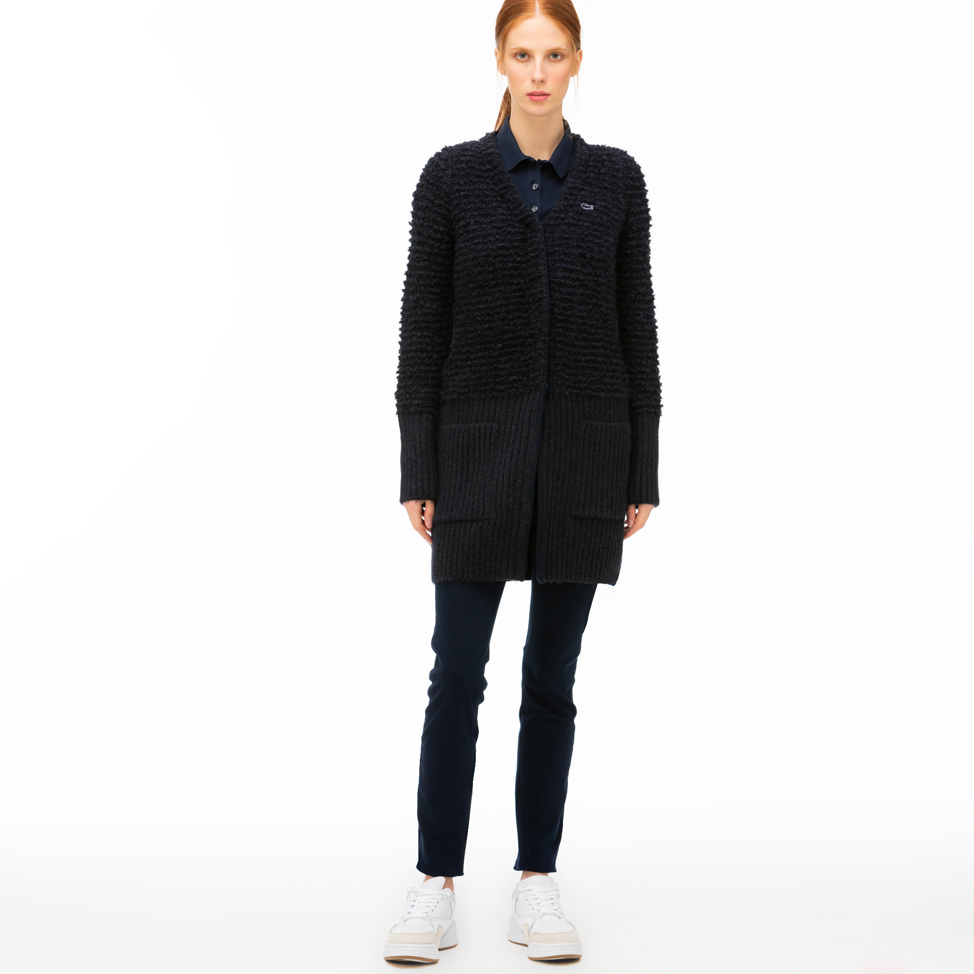 Lacoste Kadın Lacivert Triko Hırka