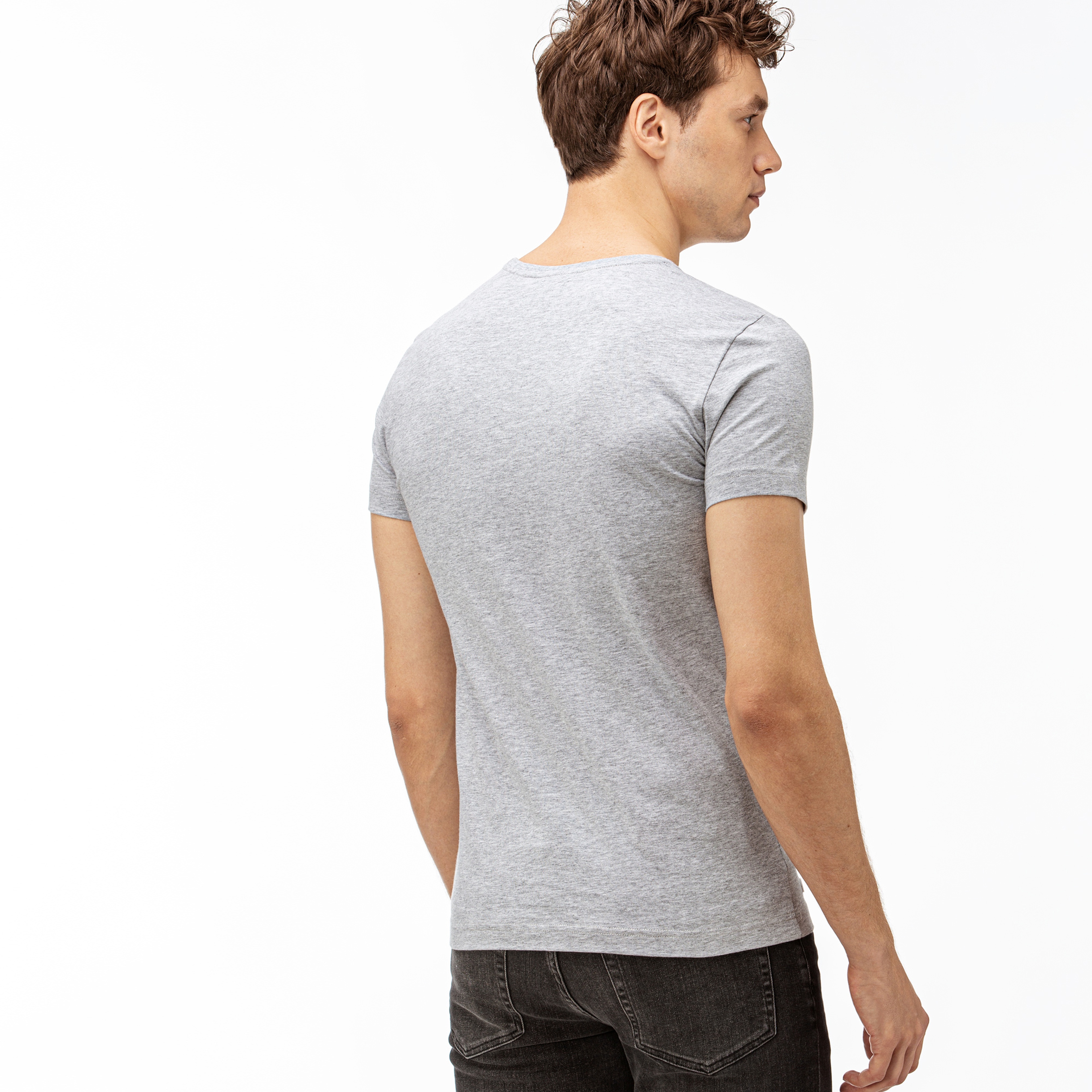 Lacoste Erkek Baskılı Gri T-Shirt