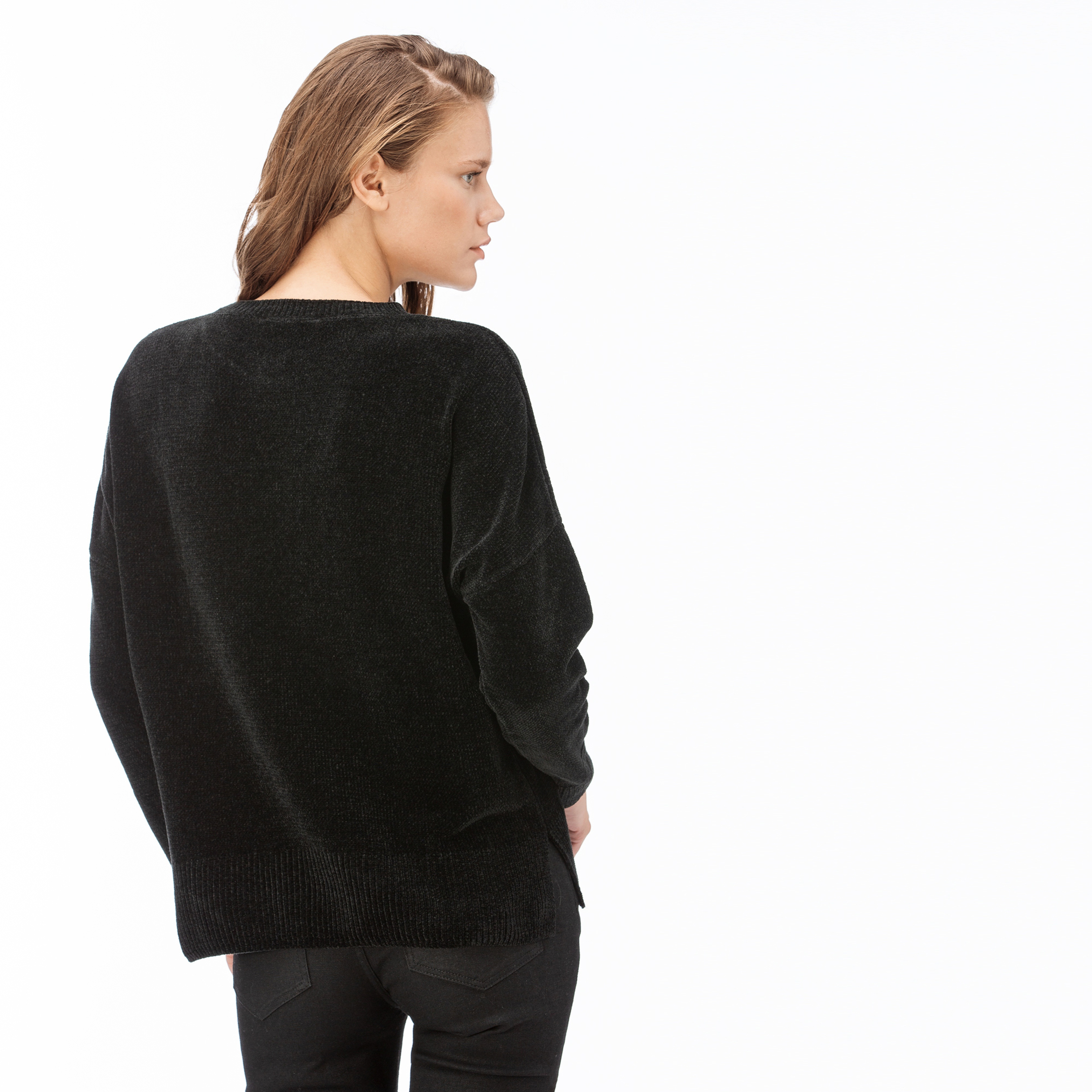 Lacoste Kadın Siyah Triko Kazak