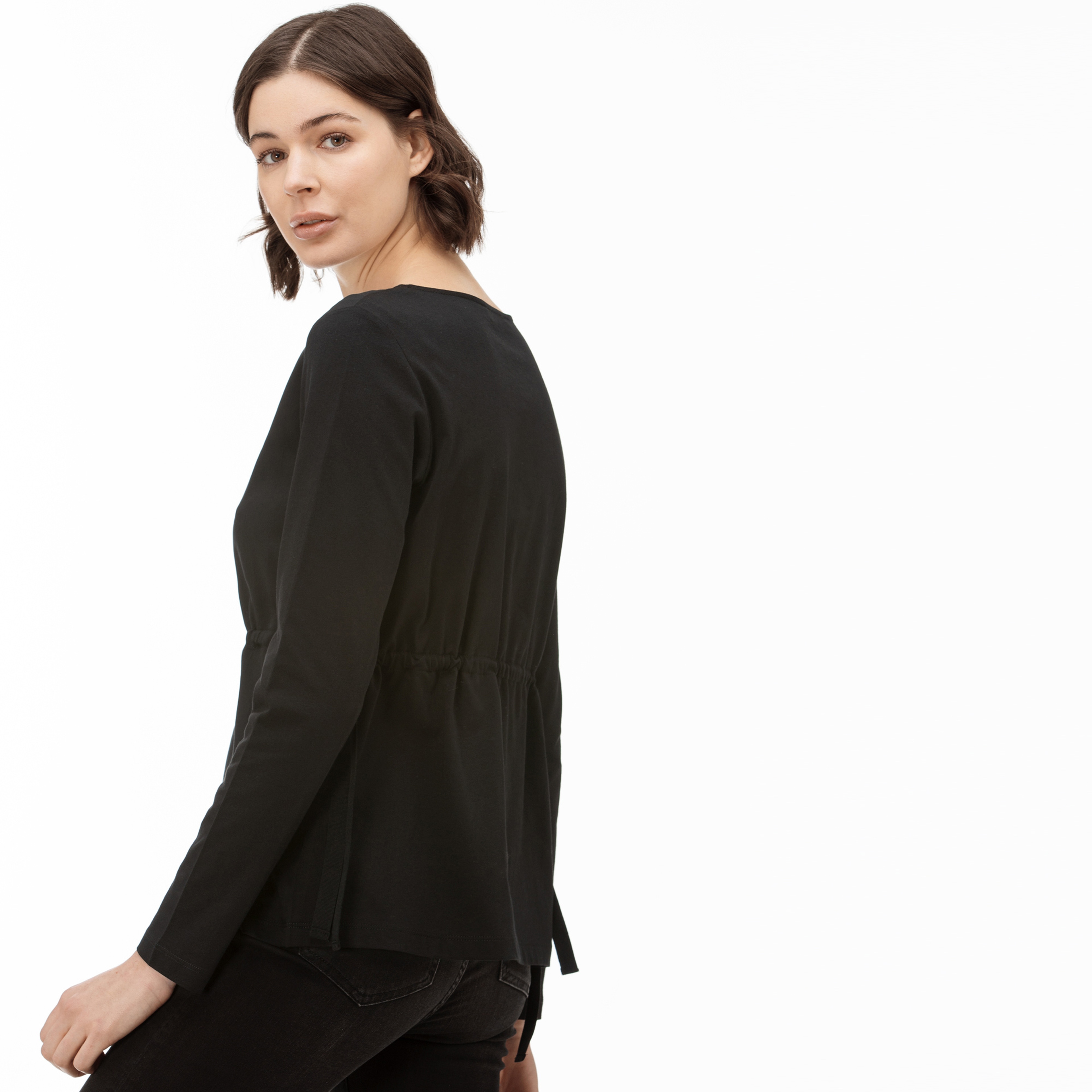 Lacoste Kadın Siyah Uzun Kollu T-Shirt