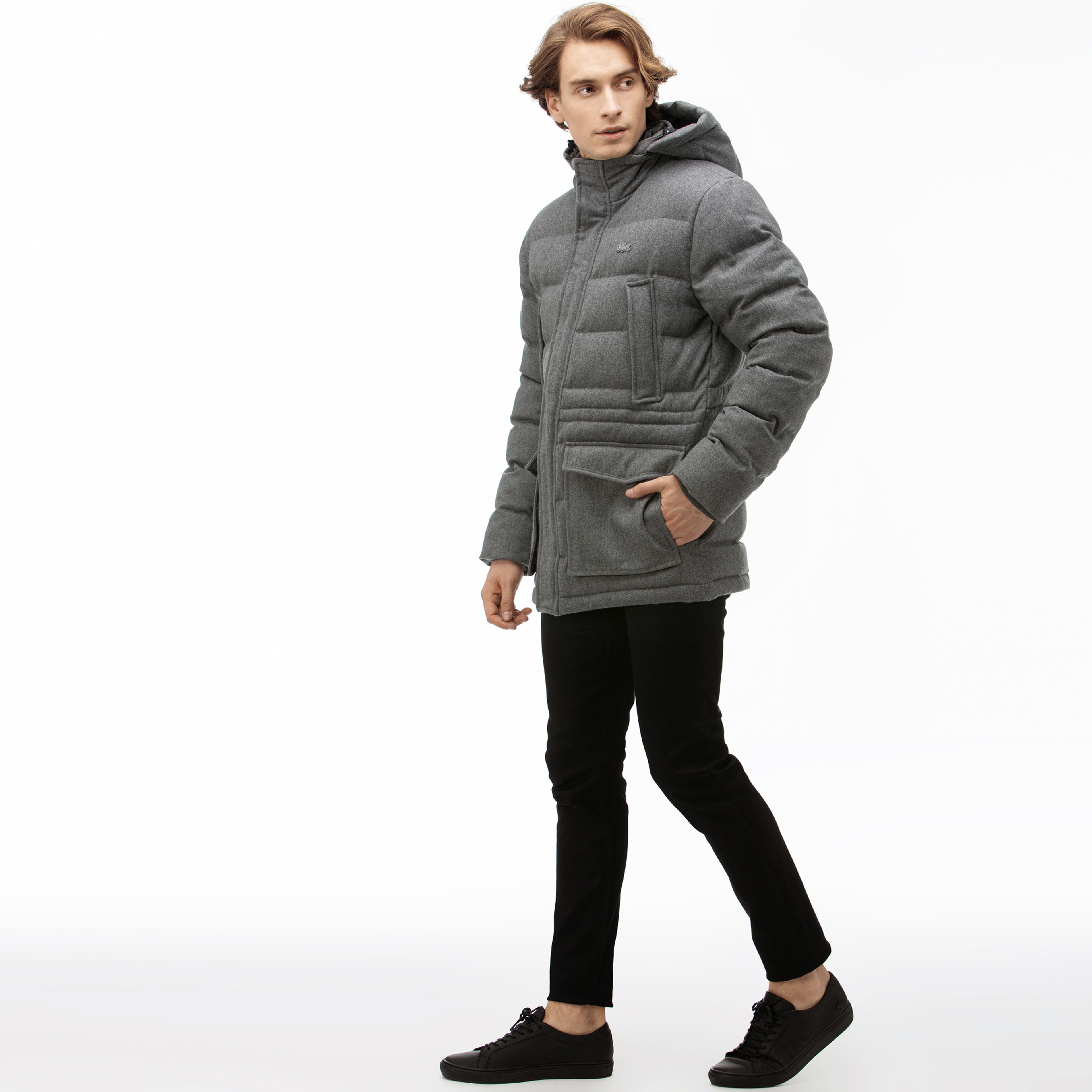 Lacoste Erkek Gri Kaz Tüyü Mont