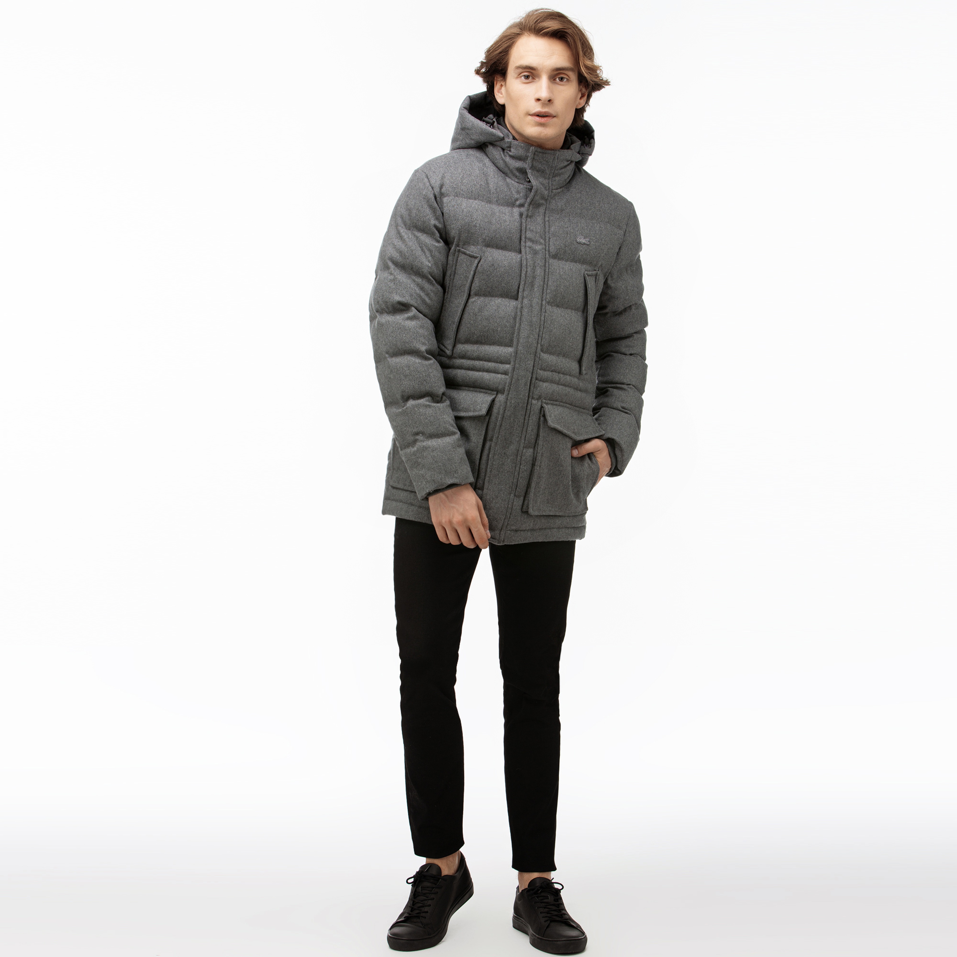 Lacoste Erkek Gri Kaz Tüyü Mont