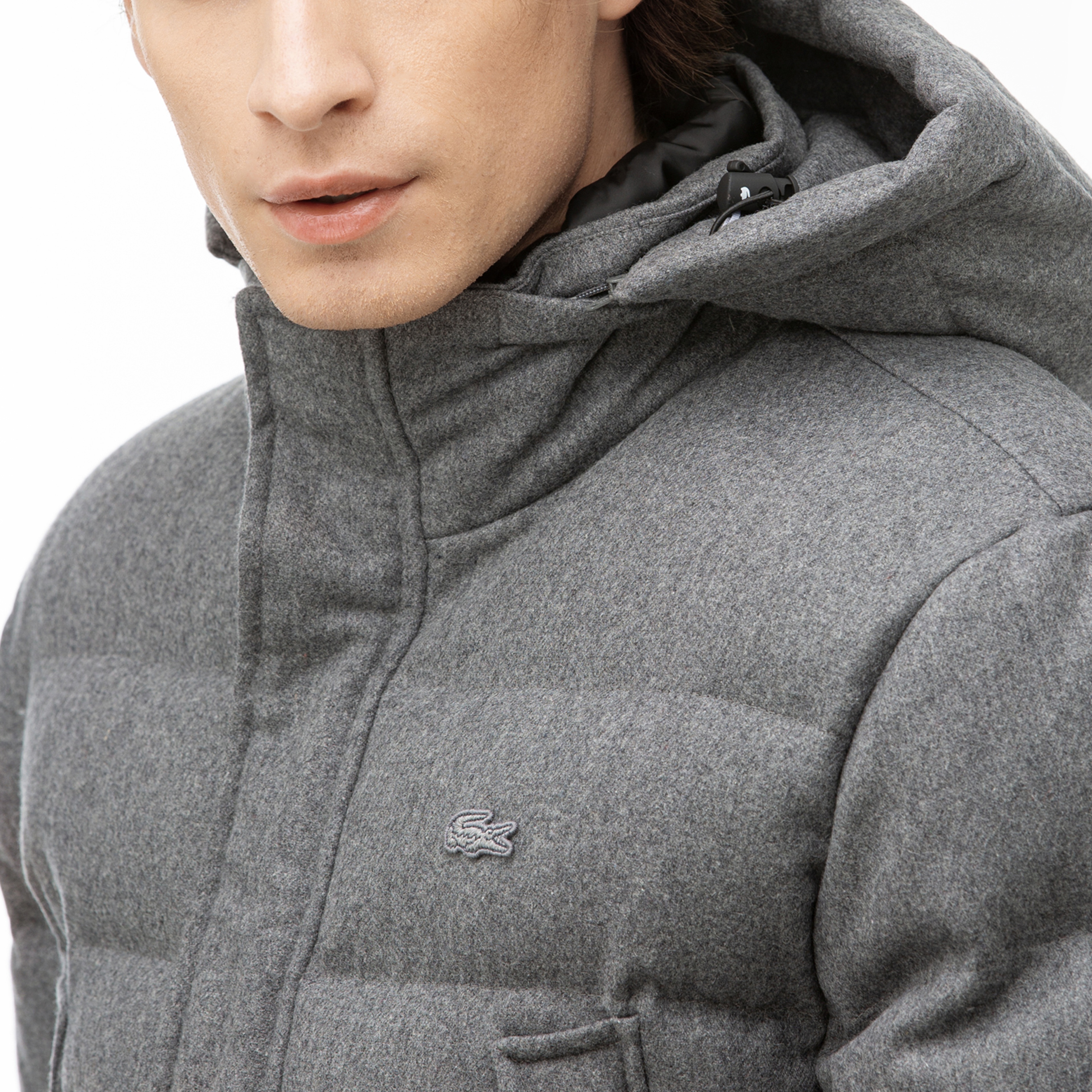 Lacoste Erkek Gri Kaz Tüyü Mont