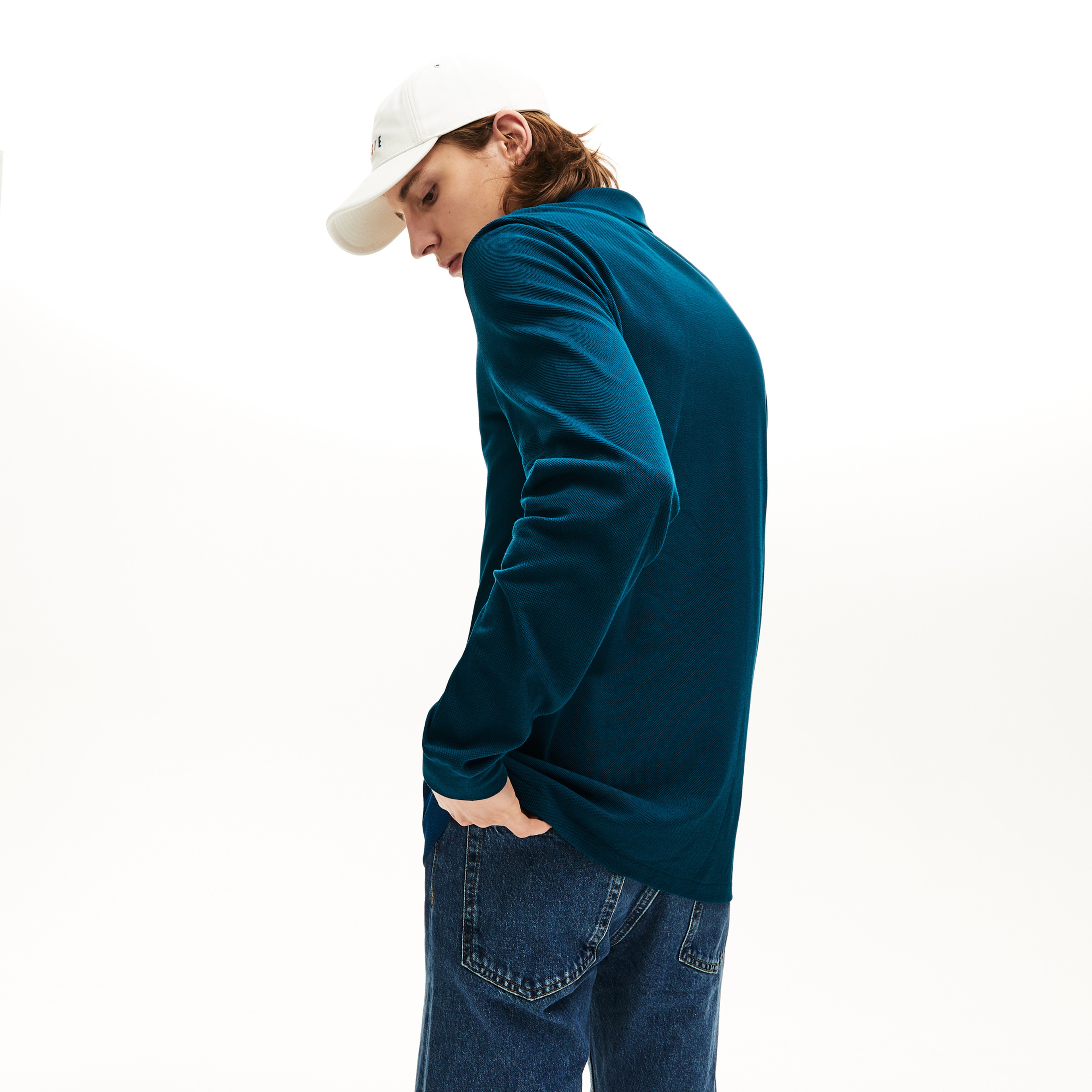 Lacoste Erkek Klasik Fit Uzun Kollu Petrol Mavisi Polo