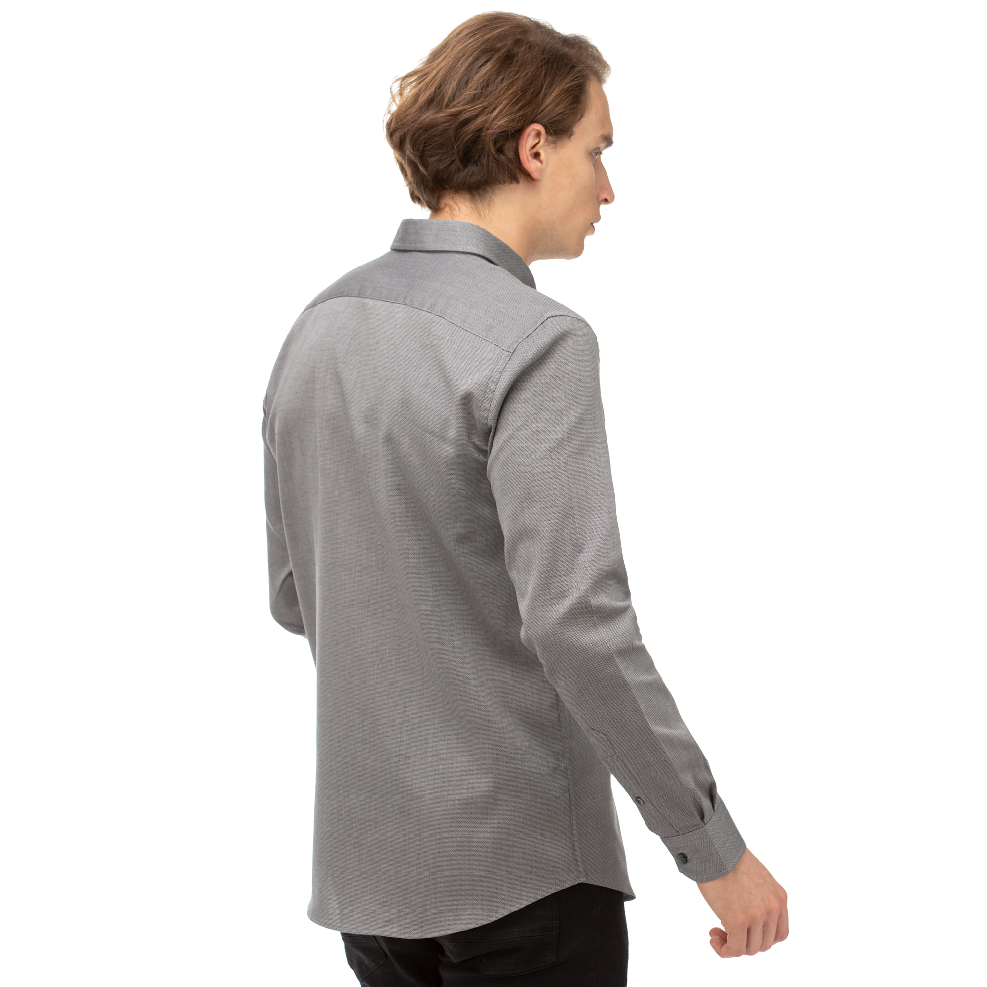 NAUTICA Erkek Gri Slim Fit Gömlek