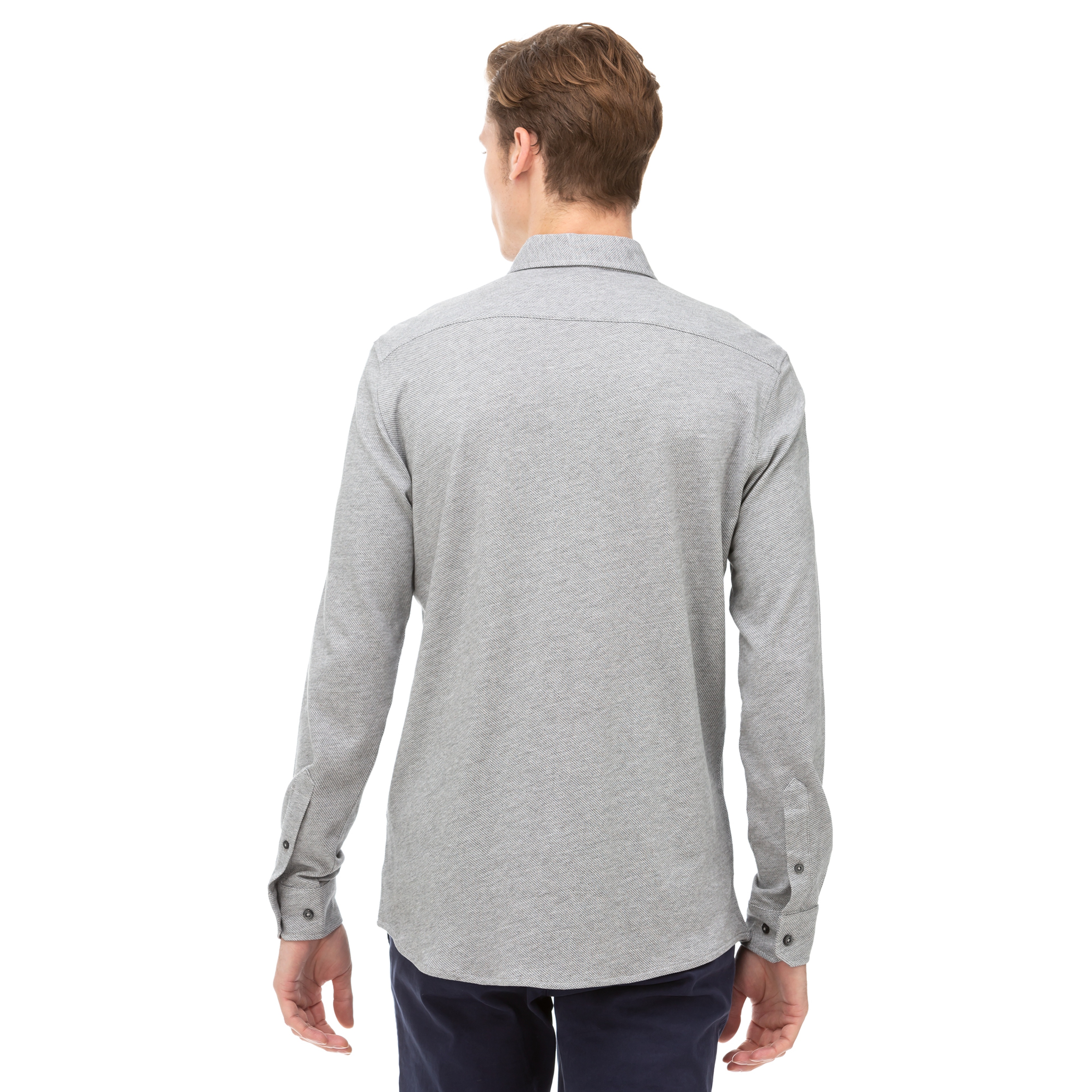 NAUTICA Erkek Gri Slim Fit Gömlek