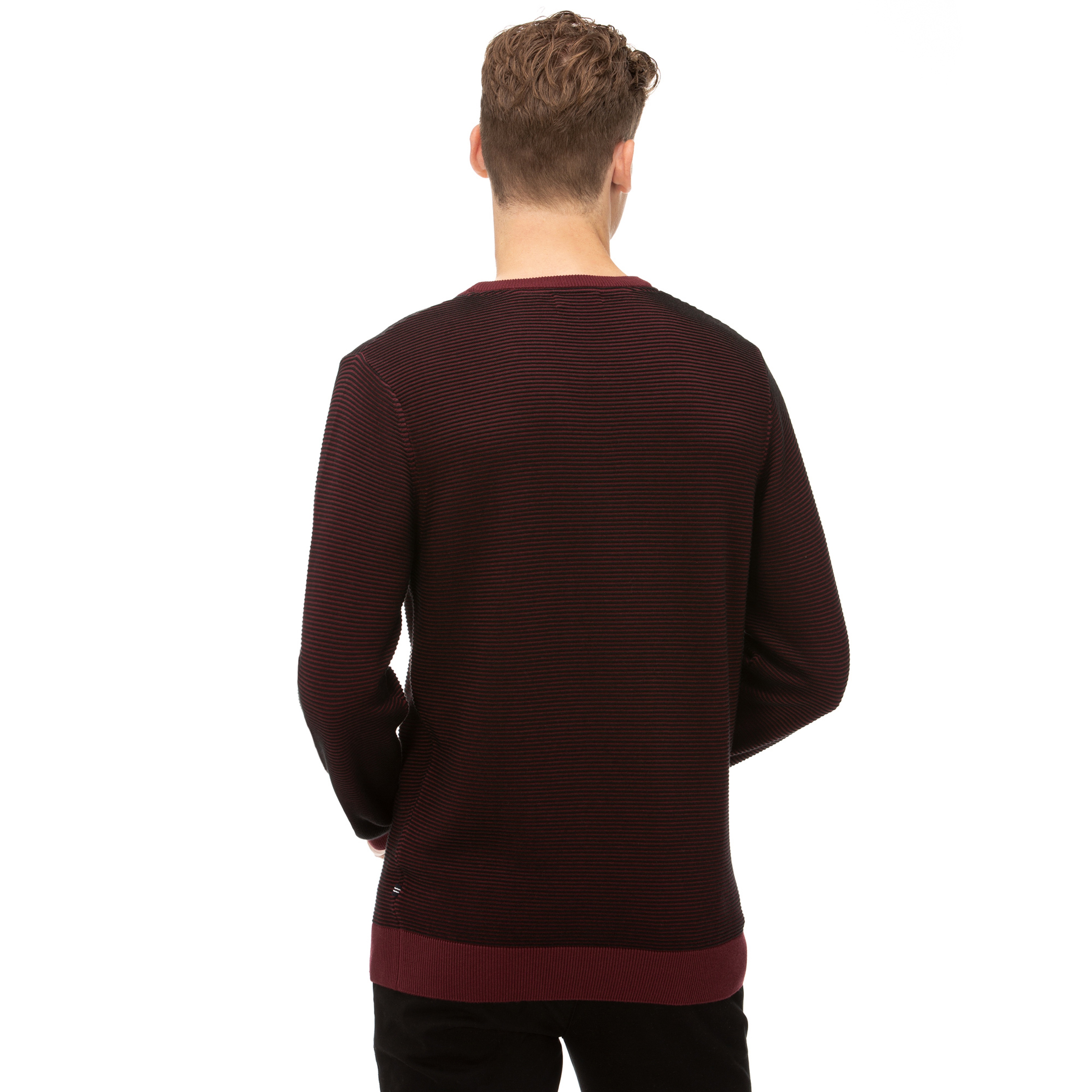 NAUTICA Erkek Bordo Çizgili Triko