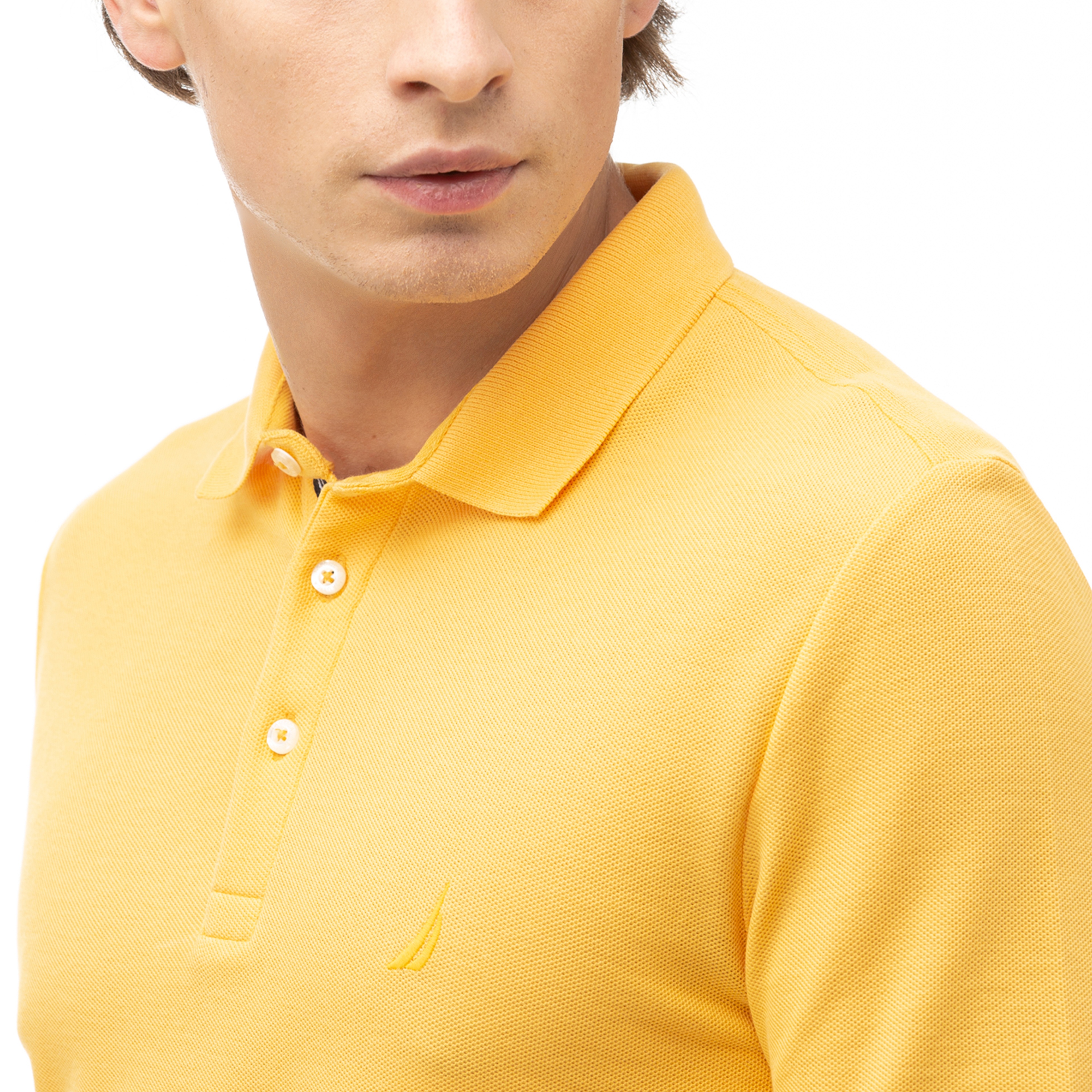 NAUTICA Erkek Sarı Slim Fit Uzun Kollu Polo