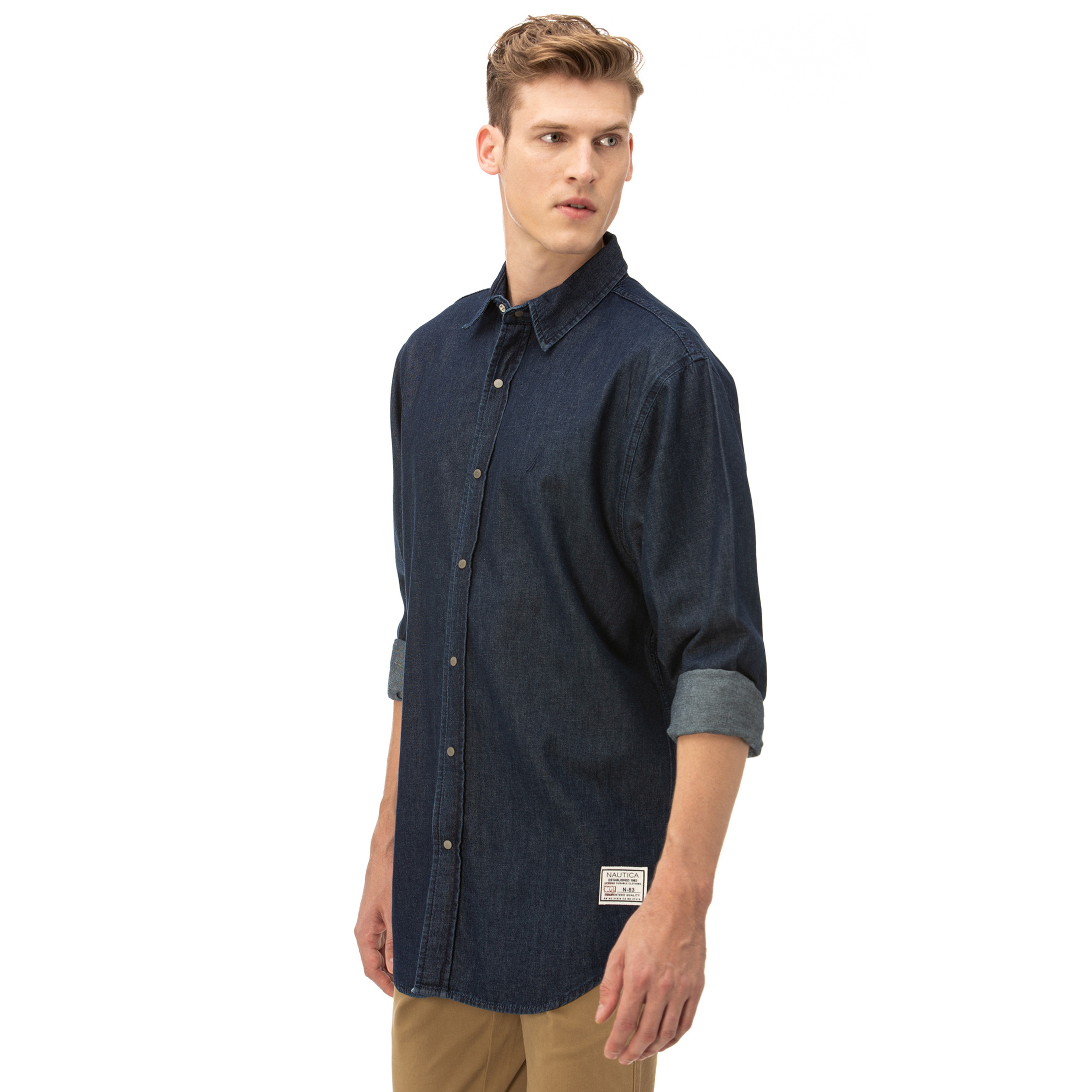 NAUTICA Erkek Mavi Classic Fit Gömlek