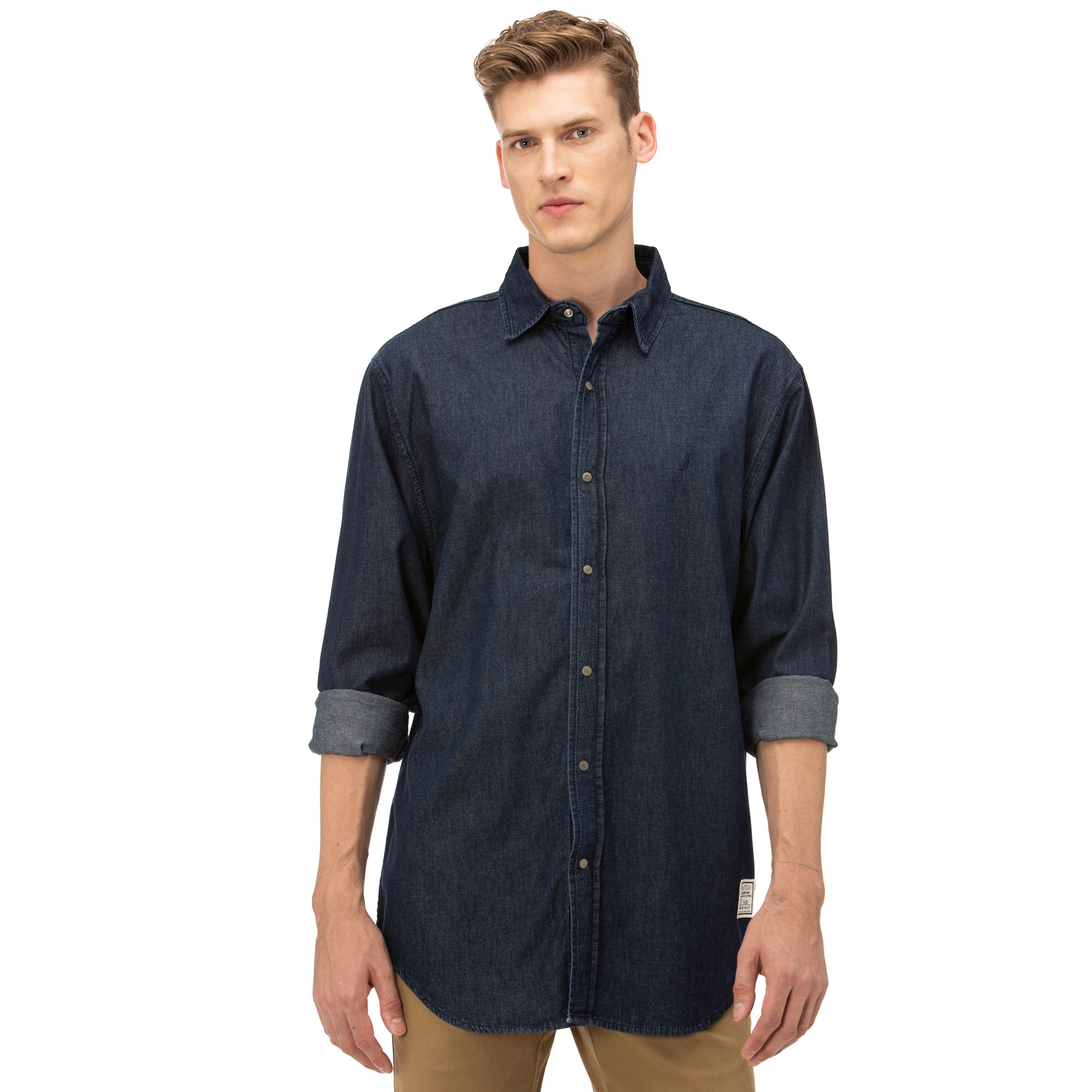 NAUTICA Erkek Mavi Classic Fit Gömlek
