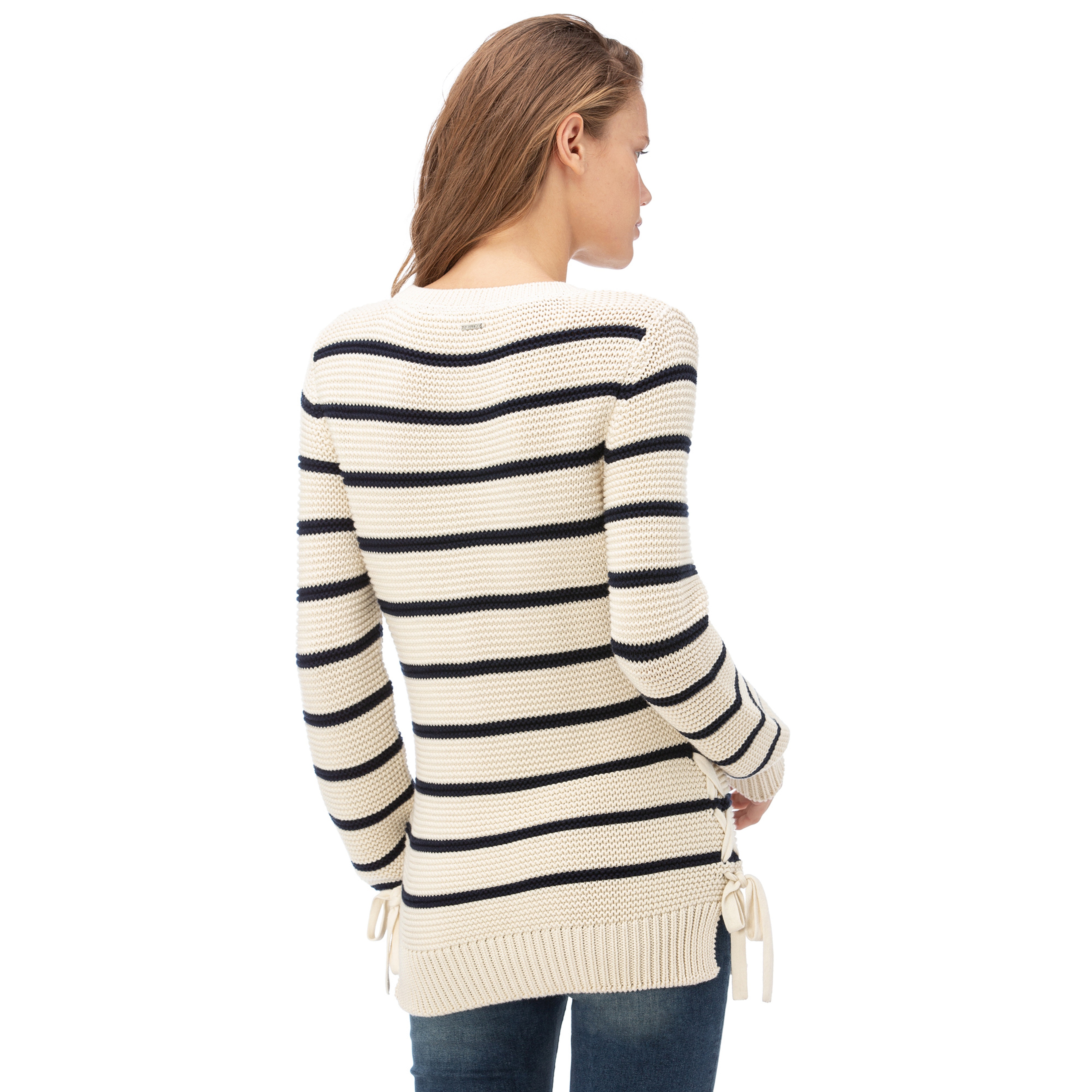 NAUTICA Kadın Krem Çizgili Triko