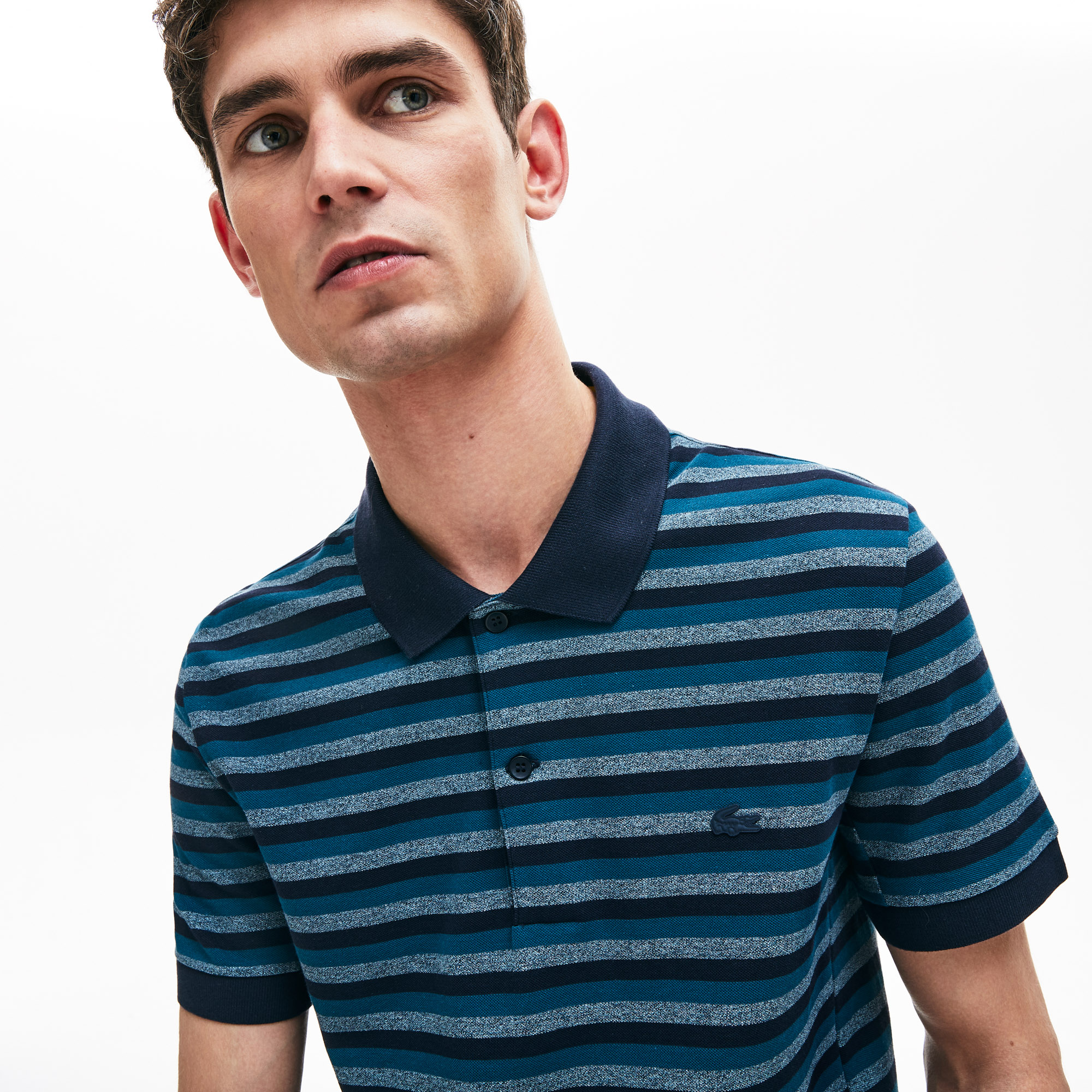Lacoste Motion Erkek Regular Fit Çizgili Lacivert Polo