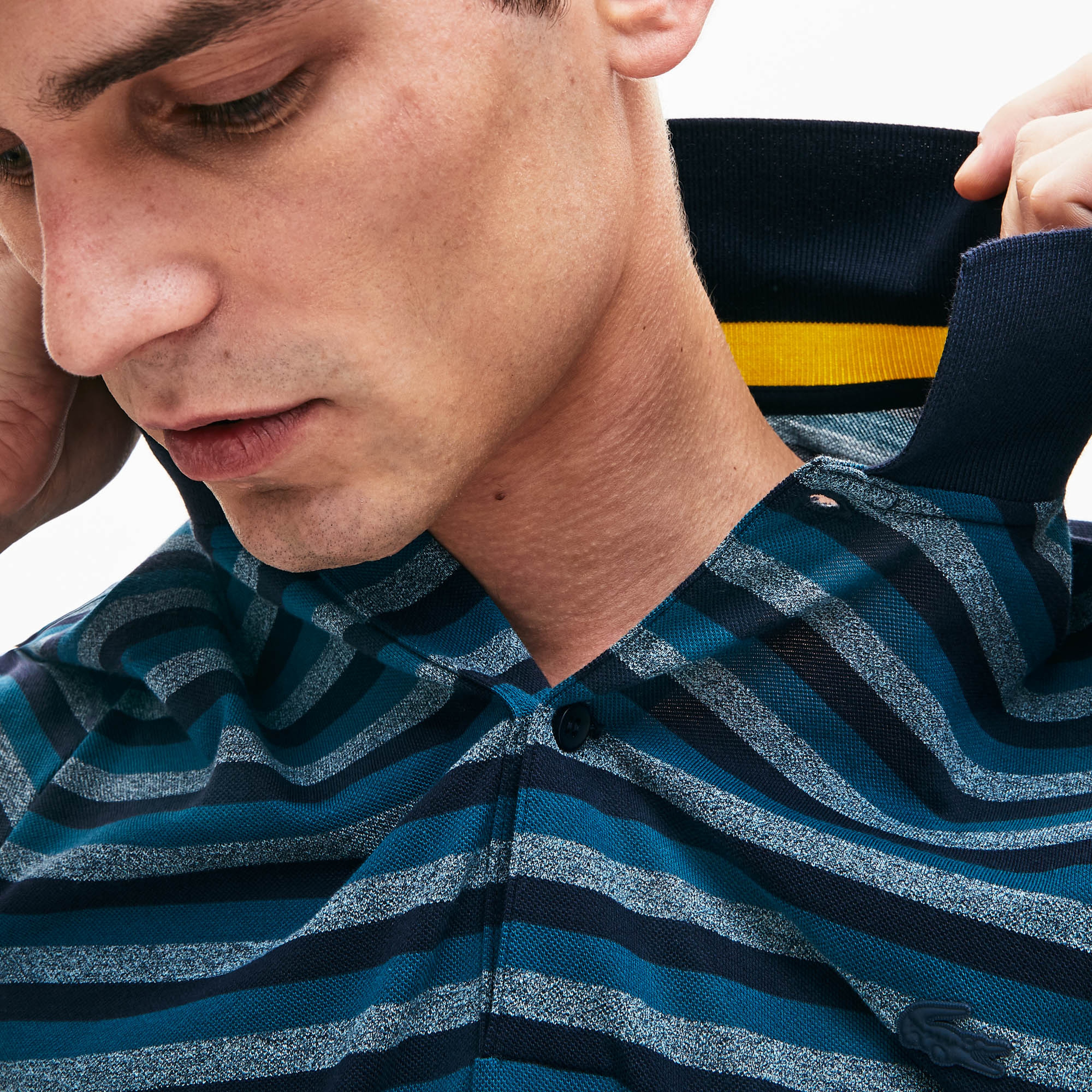 Lacoste Motion Erkek Regular Fit Çizgili Lacivert Polo