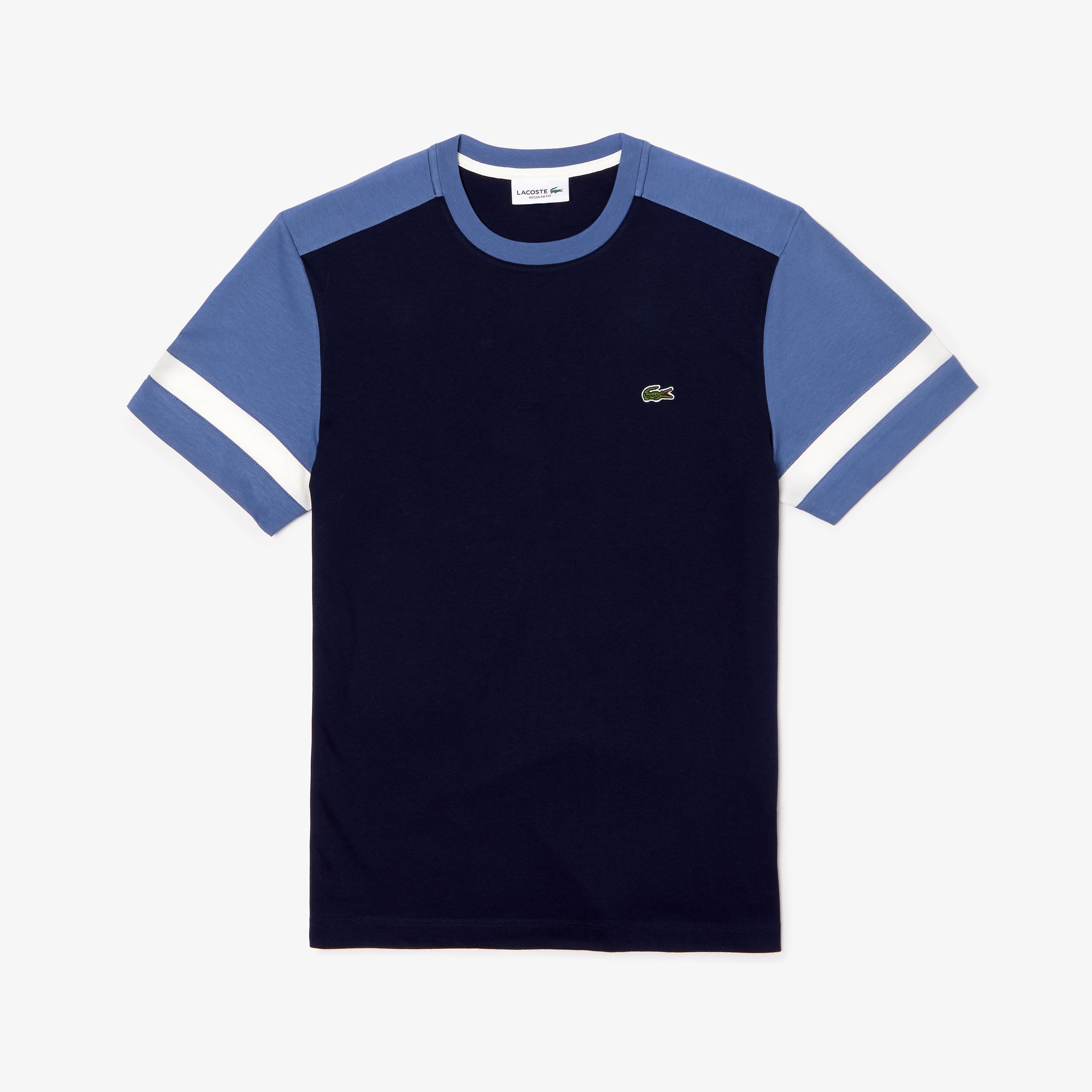 Lacoste Erkek Blok Desenli Lacivert T-Shirt