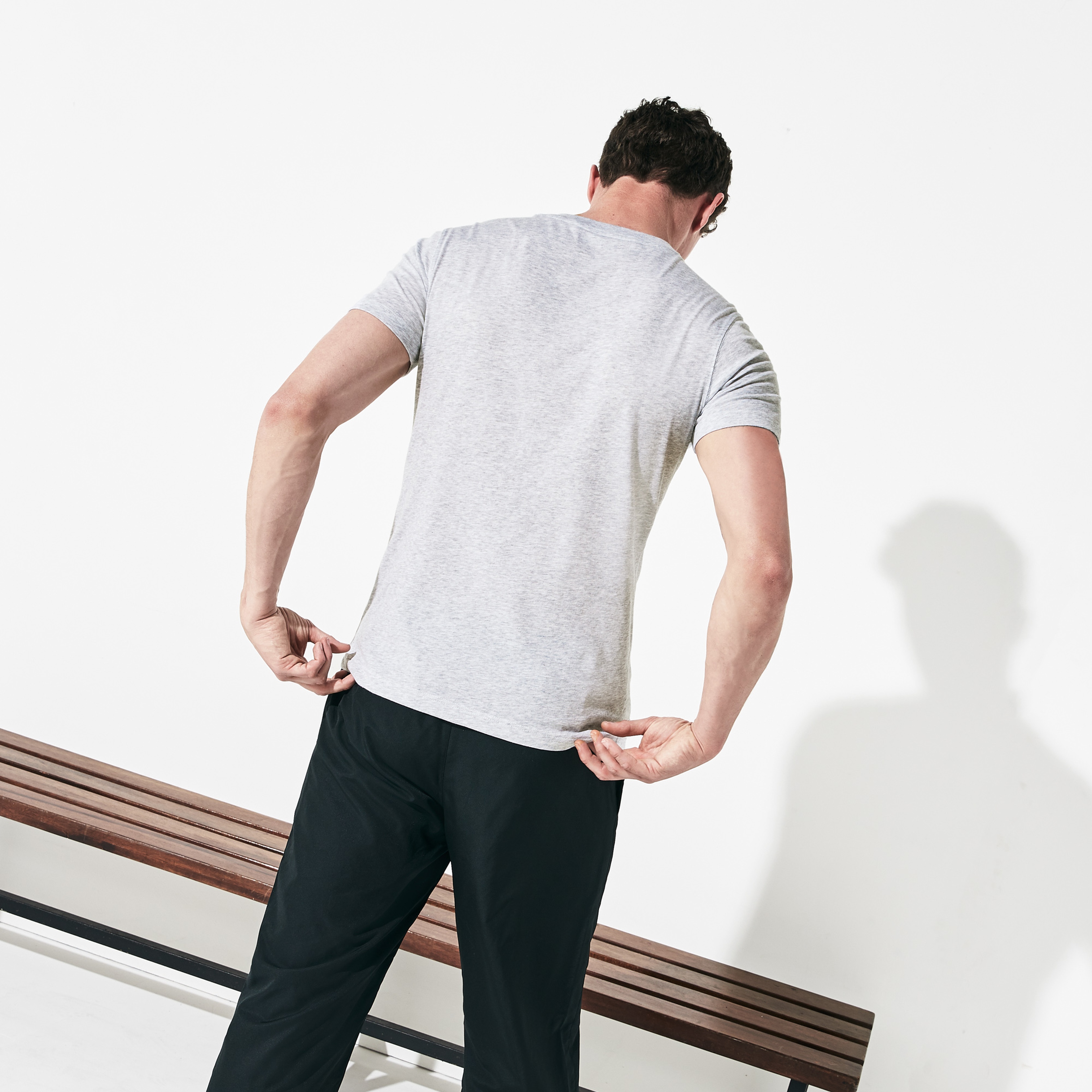 Lacoste Sport Erkek Lacoste Baskılı Gri T-Shirt