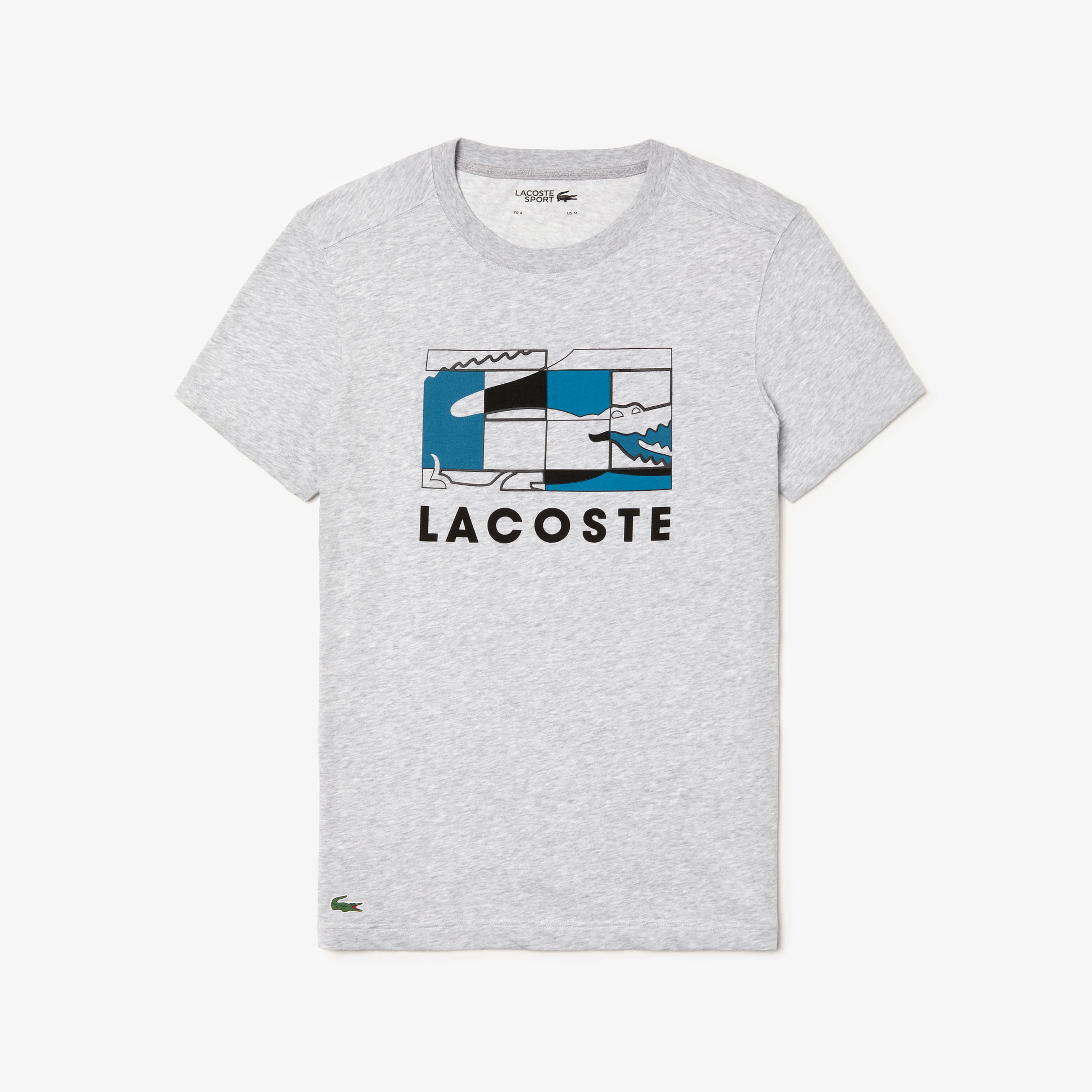 Lacoste Sport Erkek Lacoste Baskılı Gri T-Shirt
