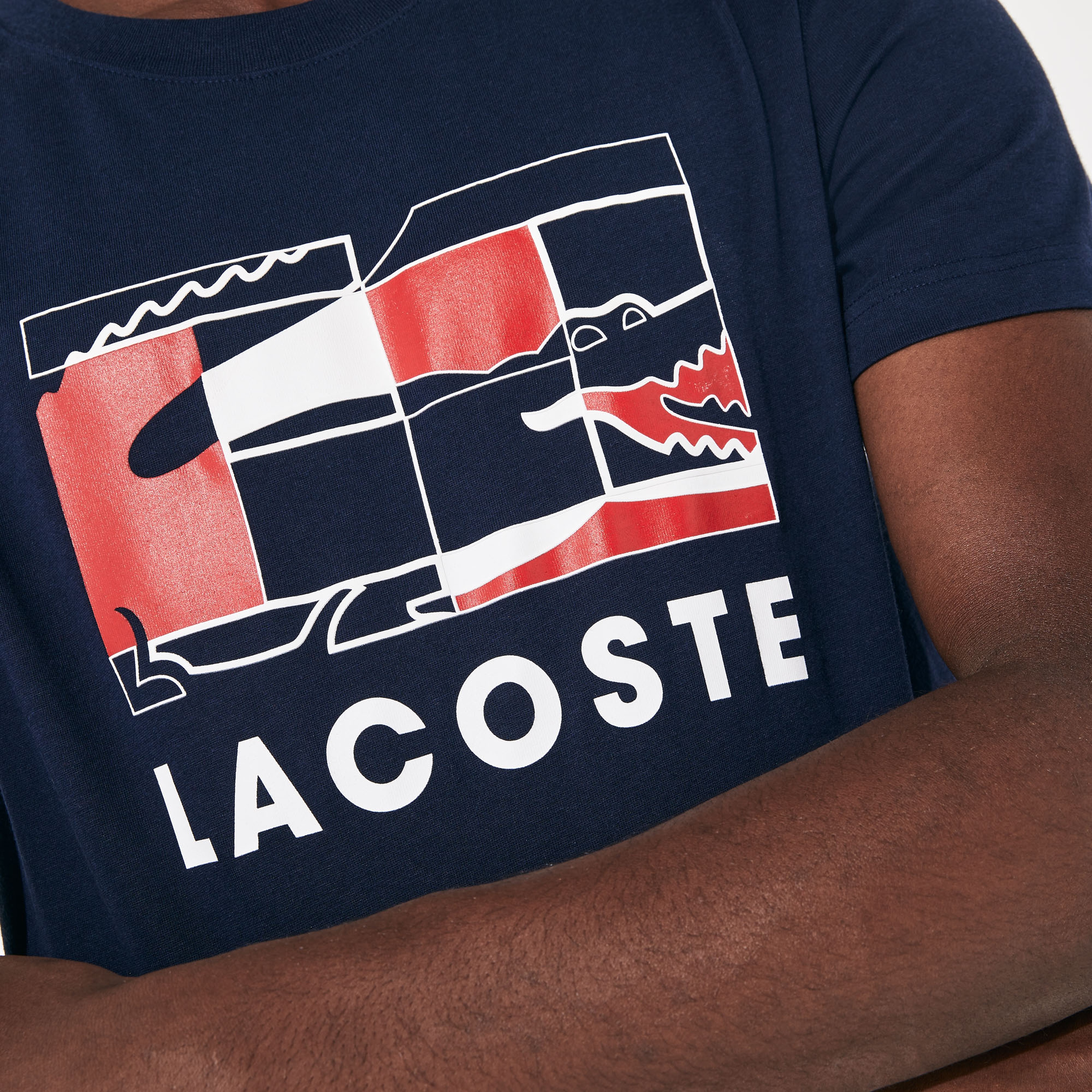 Lacoste Erkek Renkli Baskılı Desenli T-Shirt