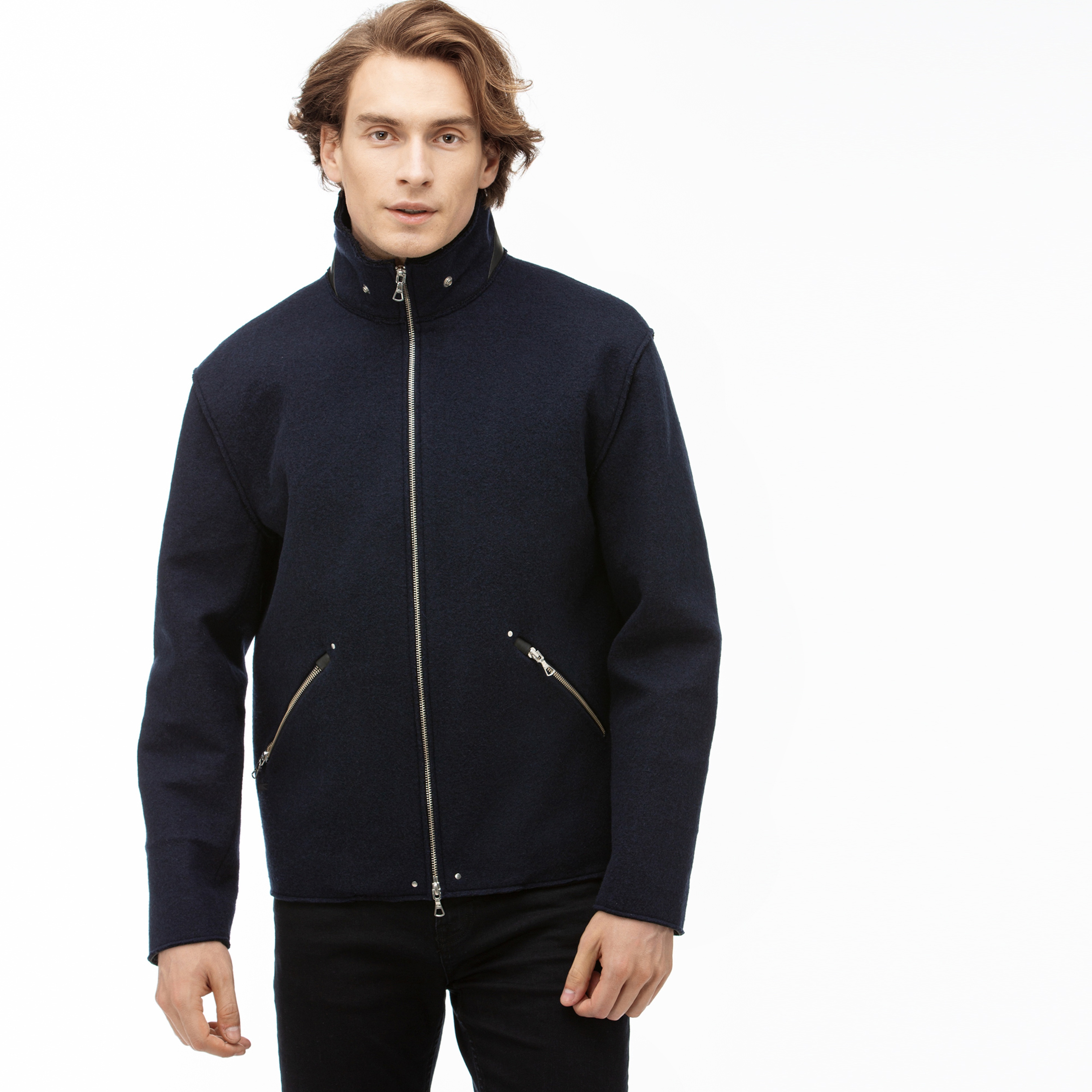 Lacoste Erkek Yünlü Lacivert Mont