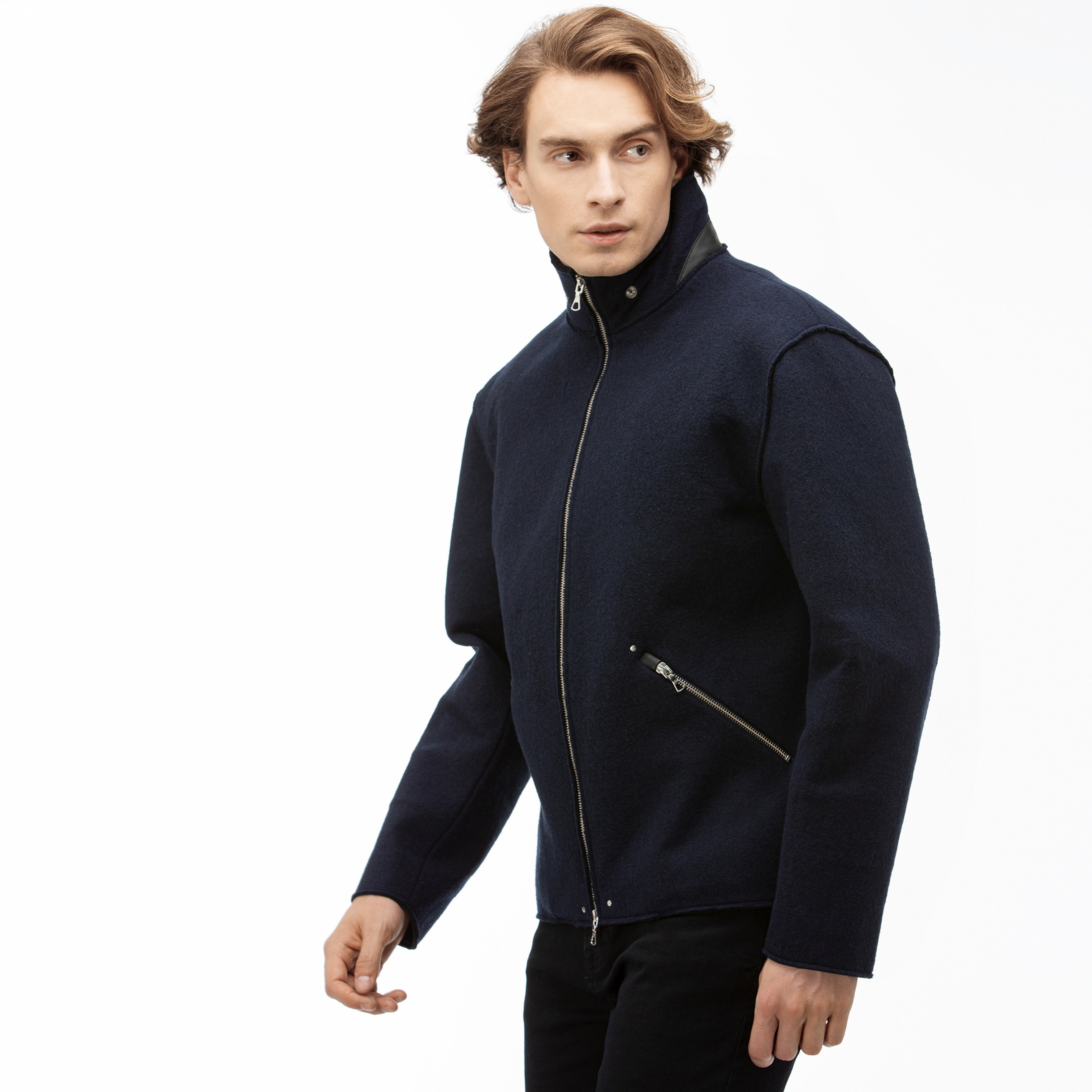 Lacoste Erkek Yünlü Lacivert Mont