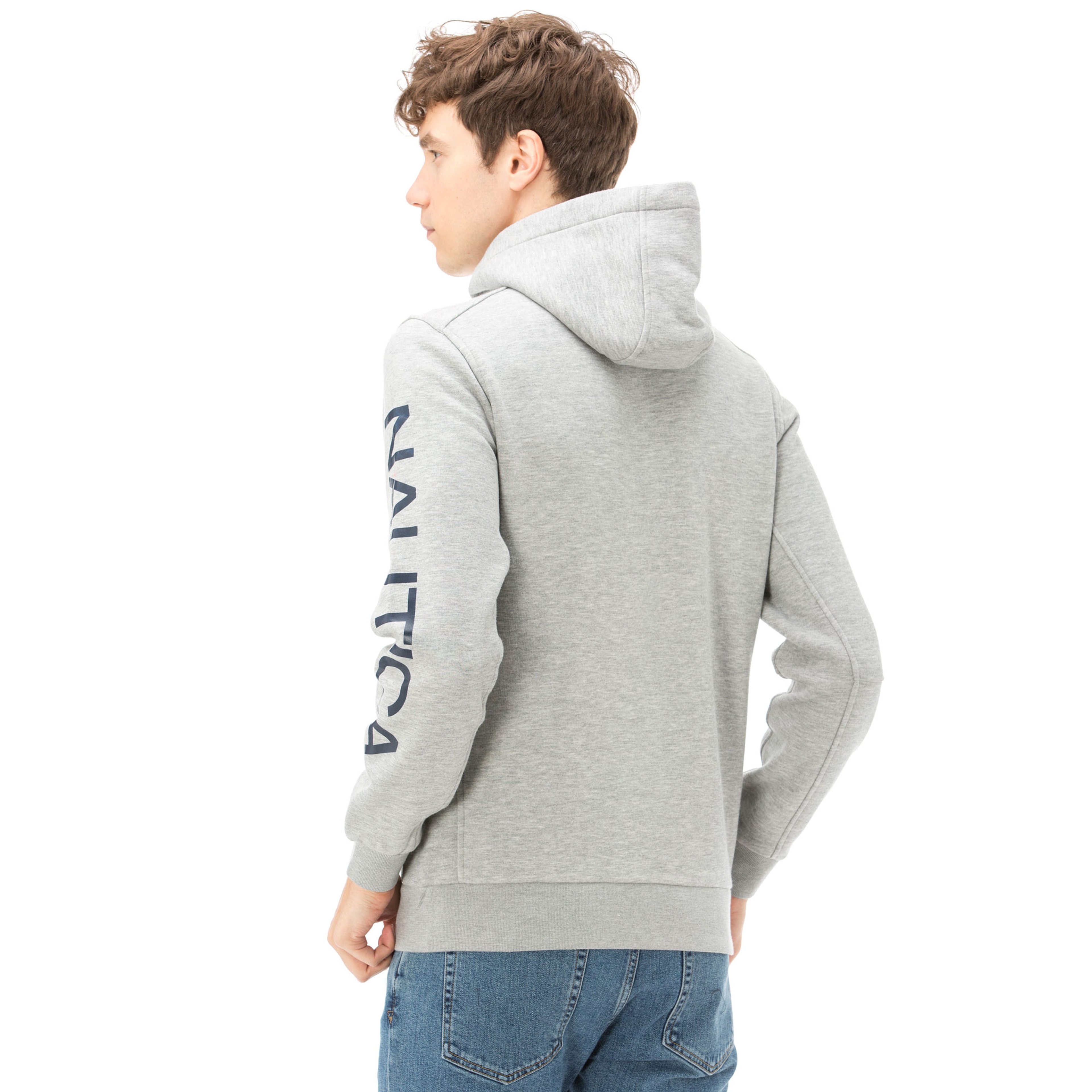 Nautica Uzun Kollu Düz Gri Erkek Sweatshirt