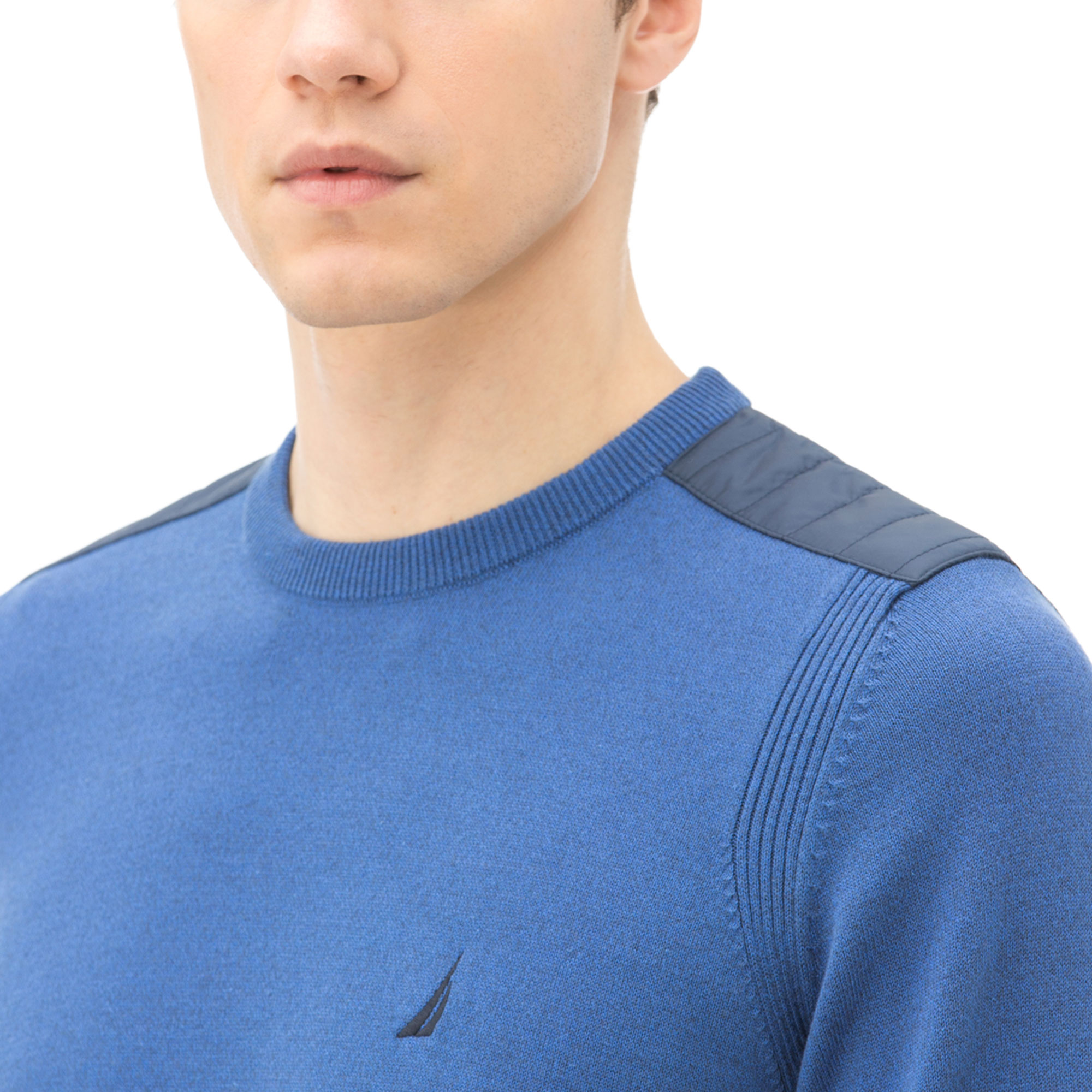 NAUTICA ERKEK CLASSIC FIT BİSİKLET YAKA MAVİ TRİKO