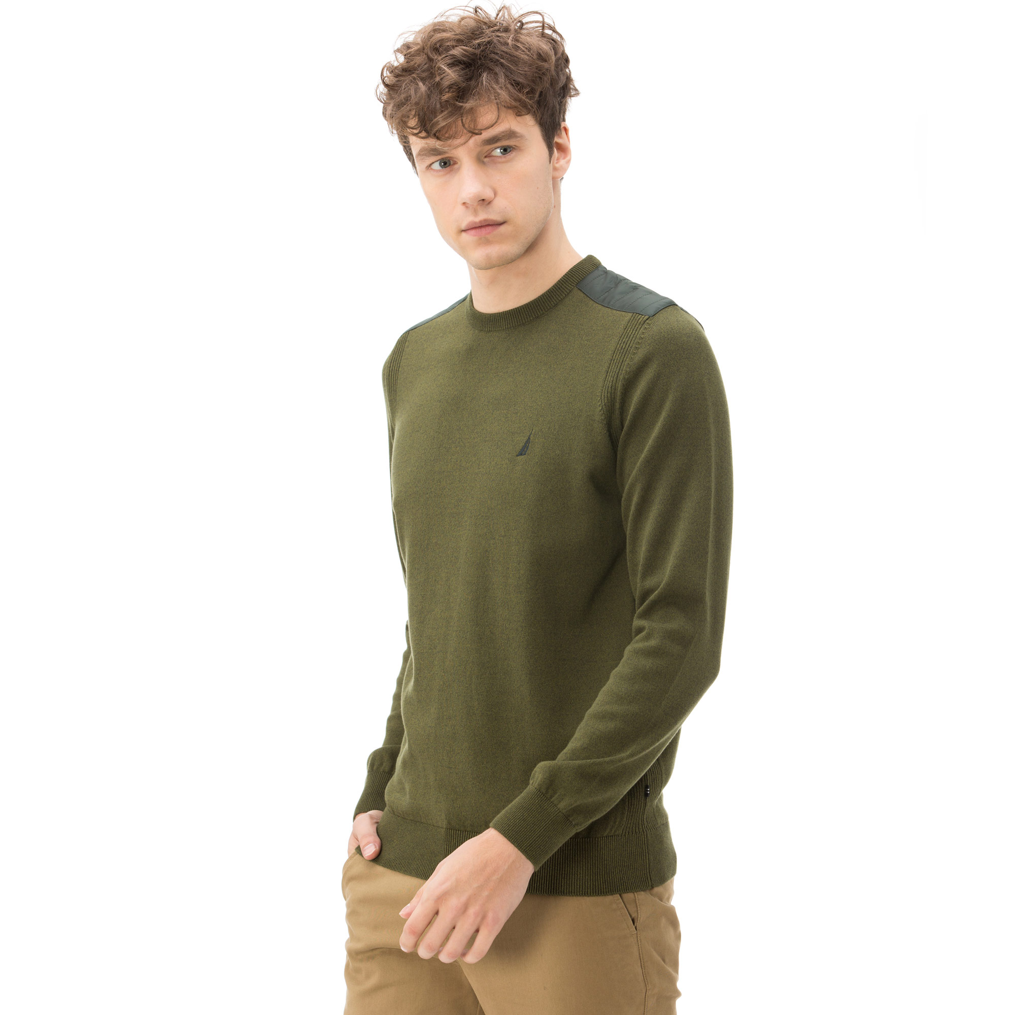 NAUTICA ERKEK CLASSIC FIT BİSİKLET YAKA YEŞİL TRİKO