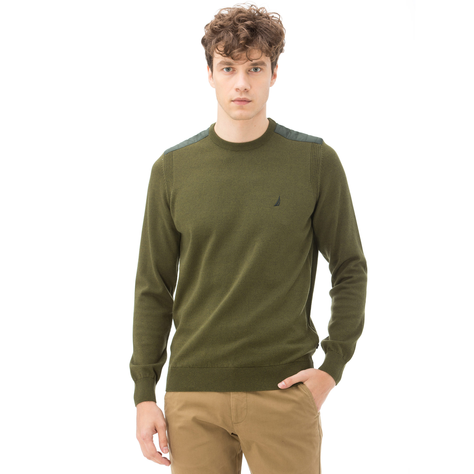 NAUTICA ERKEK CLASSIC FIT BİSİKLET YAKA YEŞİL TRİKO