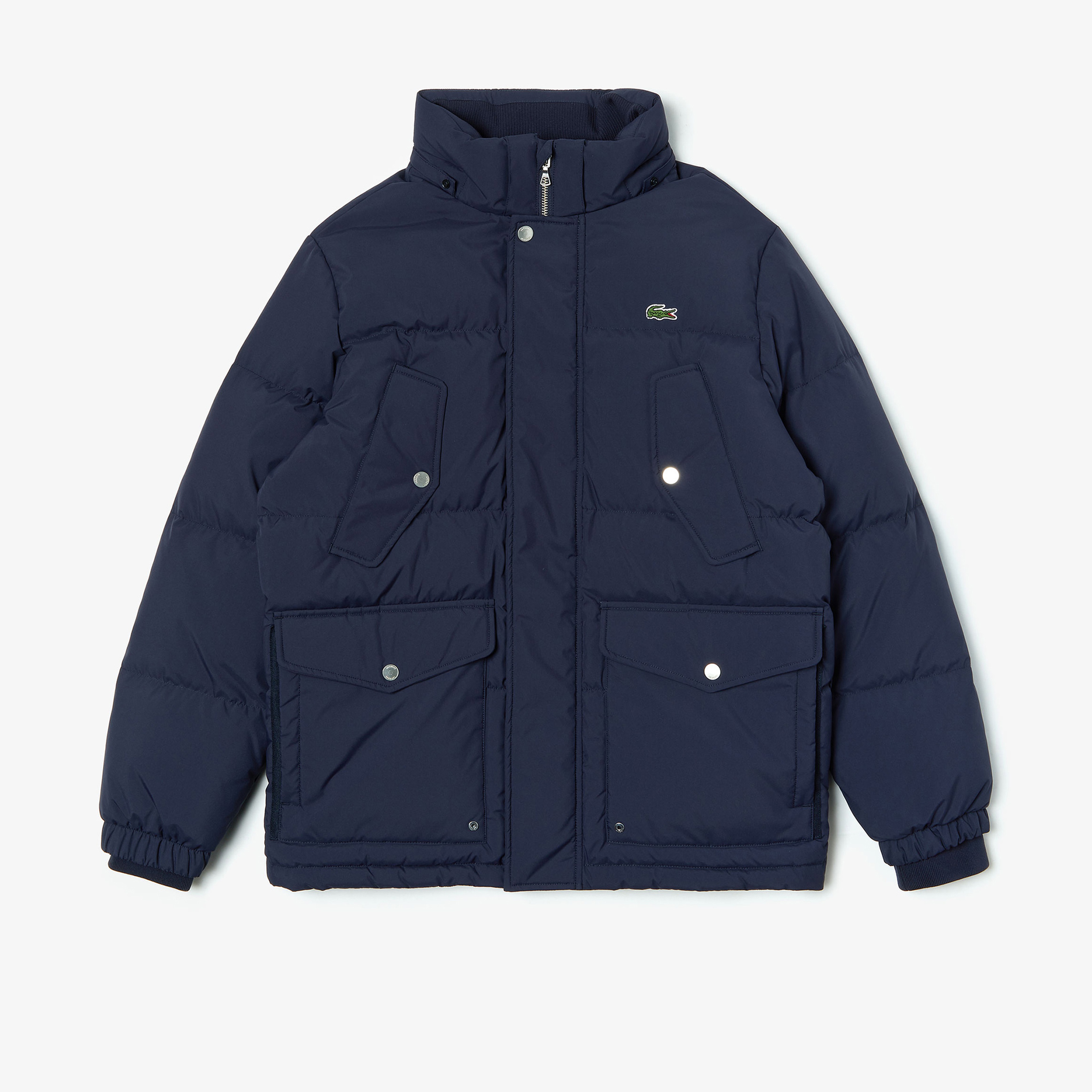 Lacoste Erkek Lacivert Çıkarılabilir Kapüşonlu Suya Dayanıklı Kapitone Mont