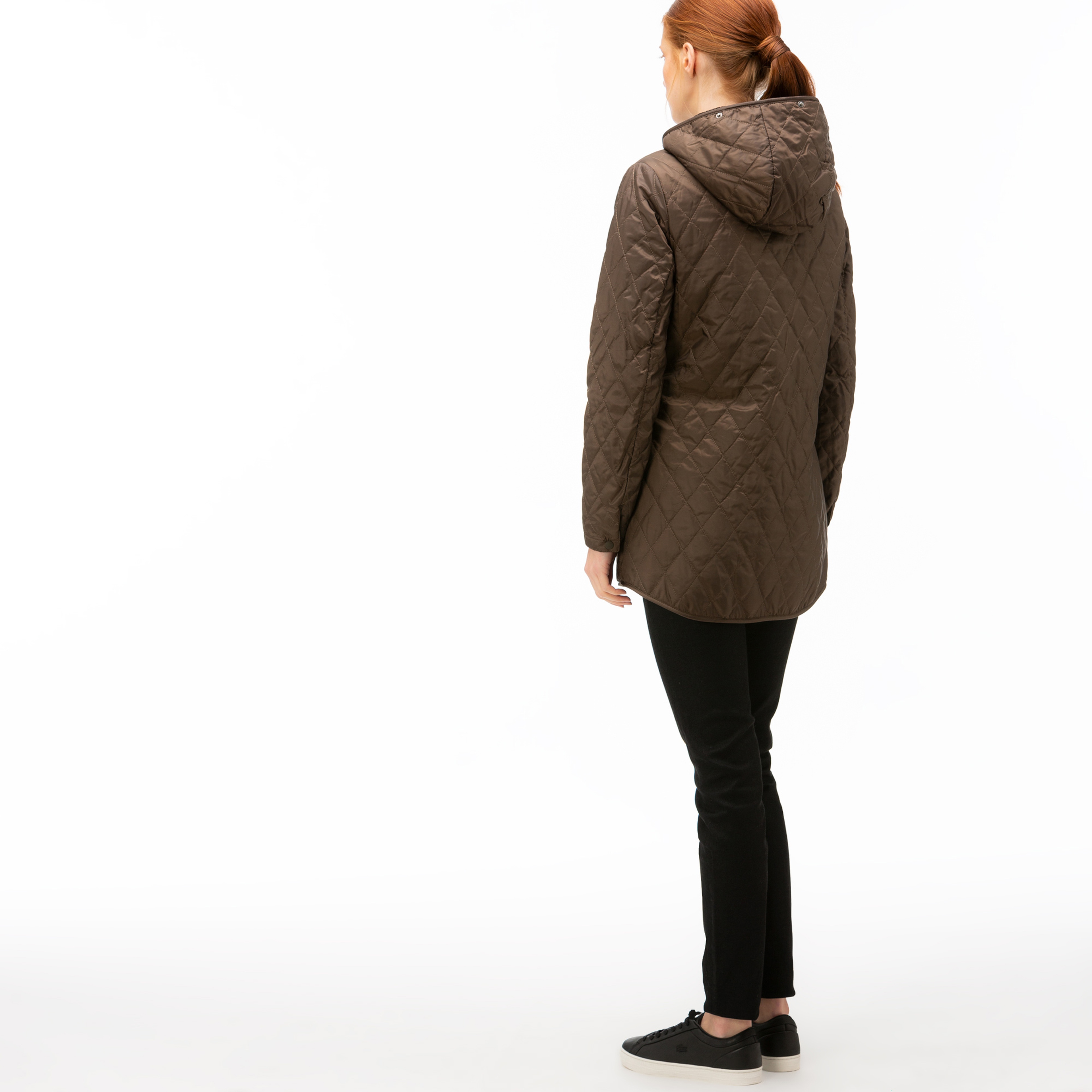 Lacoste Kadın Çift Kullanımlı Kürk Detaylı Kahverengi Mont