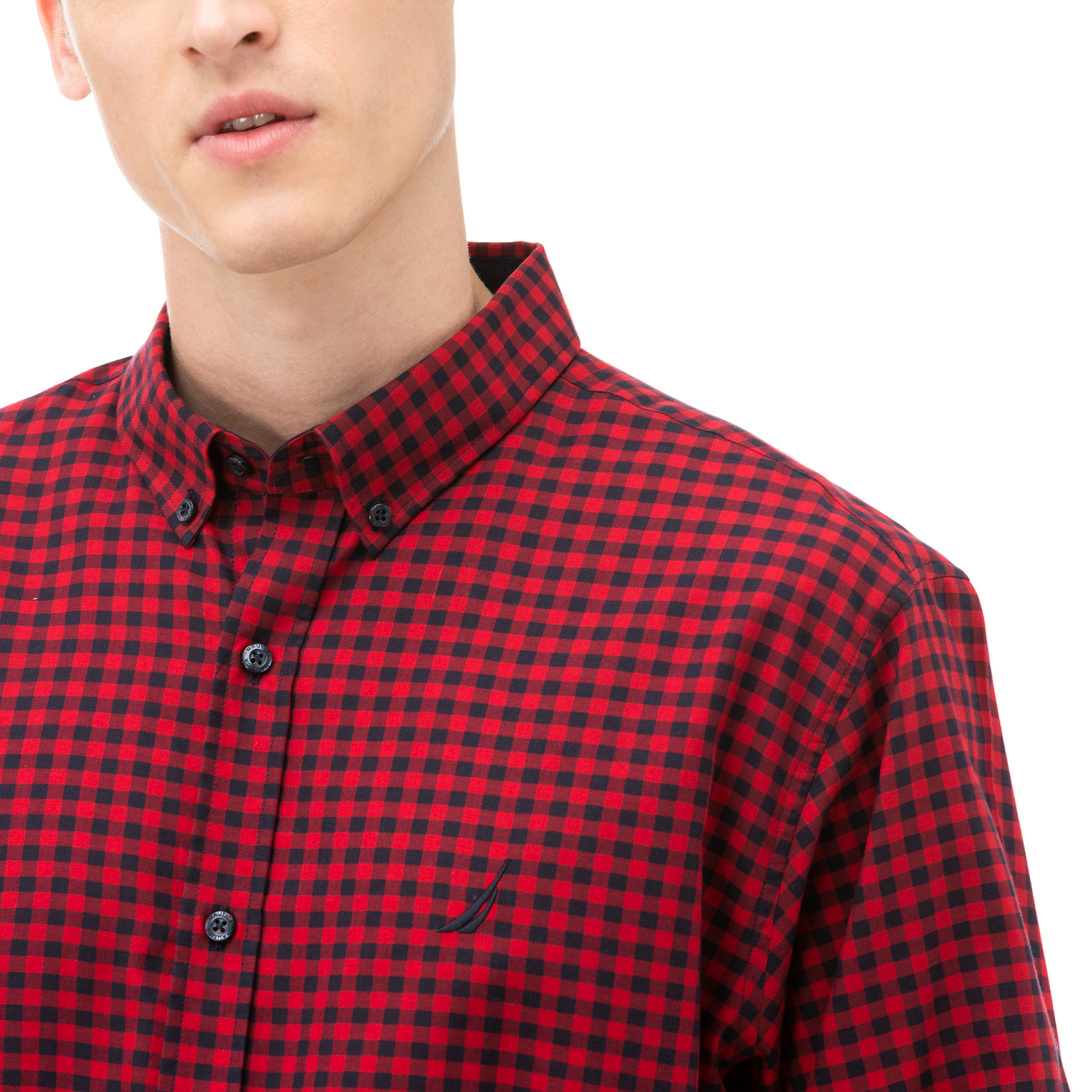 NAUTICA Erkek Kırmızı Classic Fit Kareli Gömlek