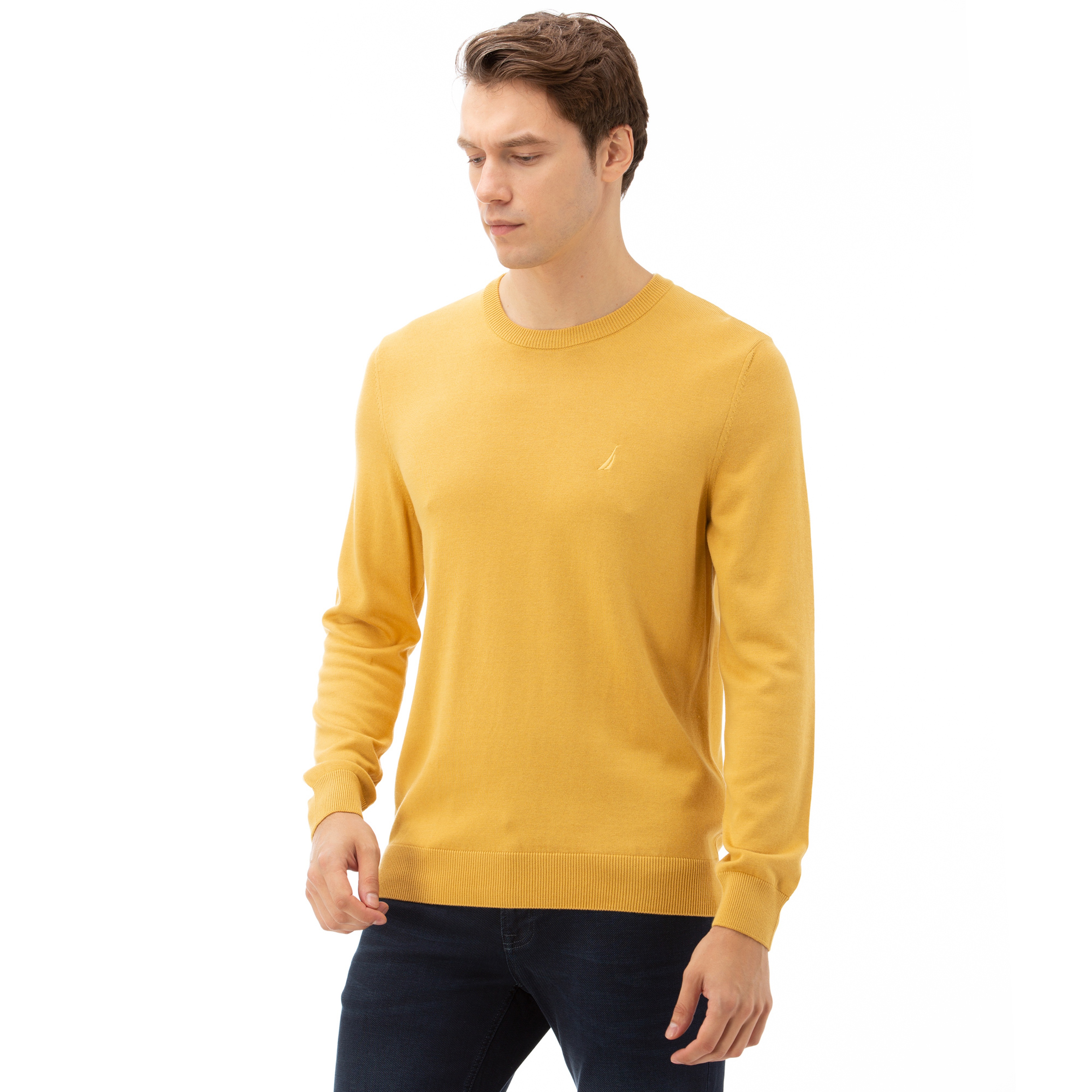 NAUTICA ERKEK SARI TRİKO KAZAK