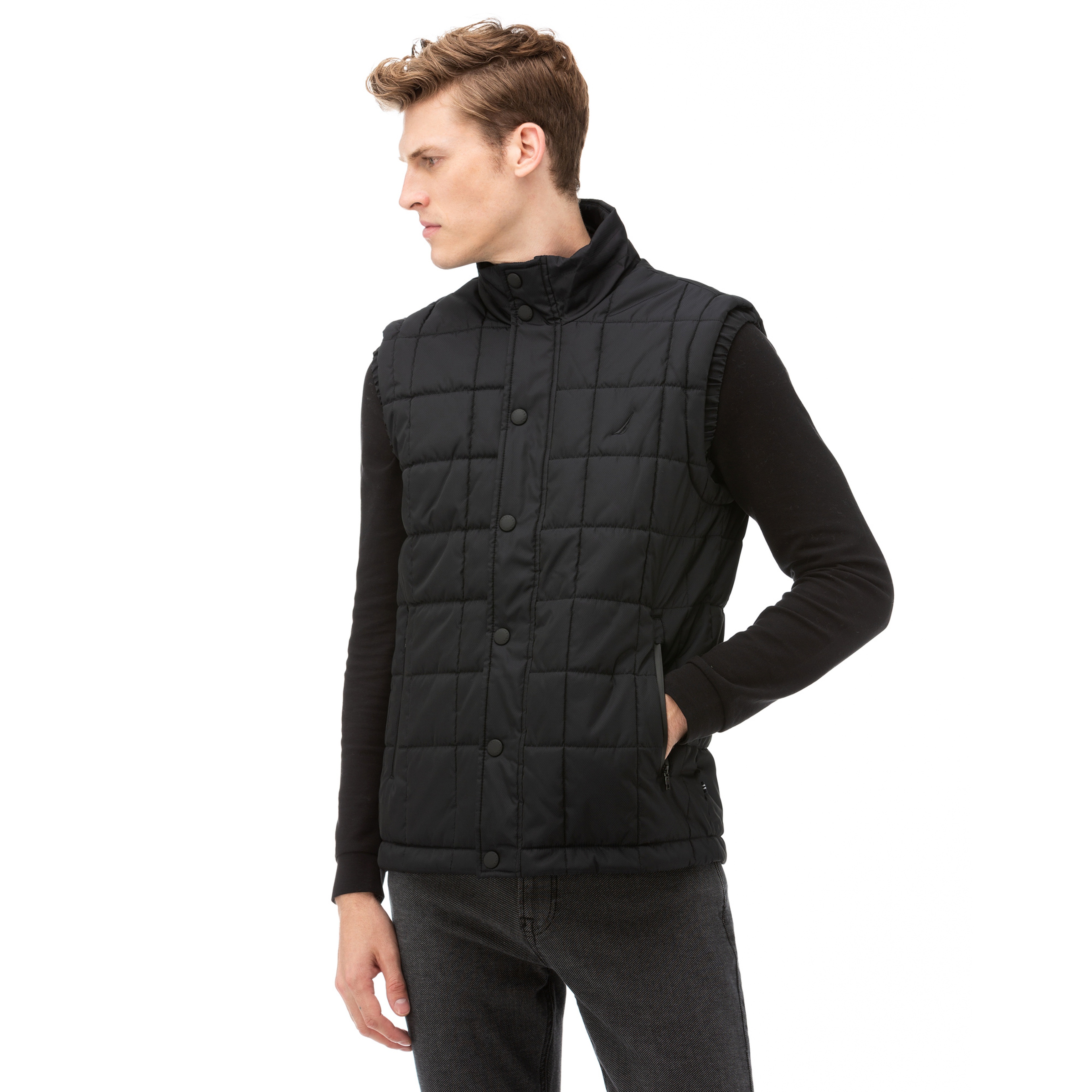 NAUTICA Erkek Siyah Kapitone Yelek