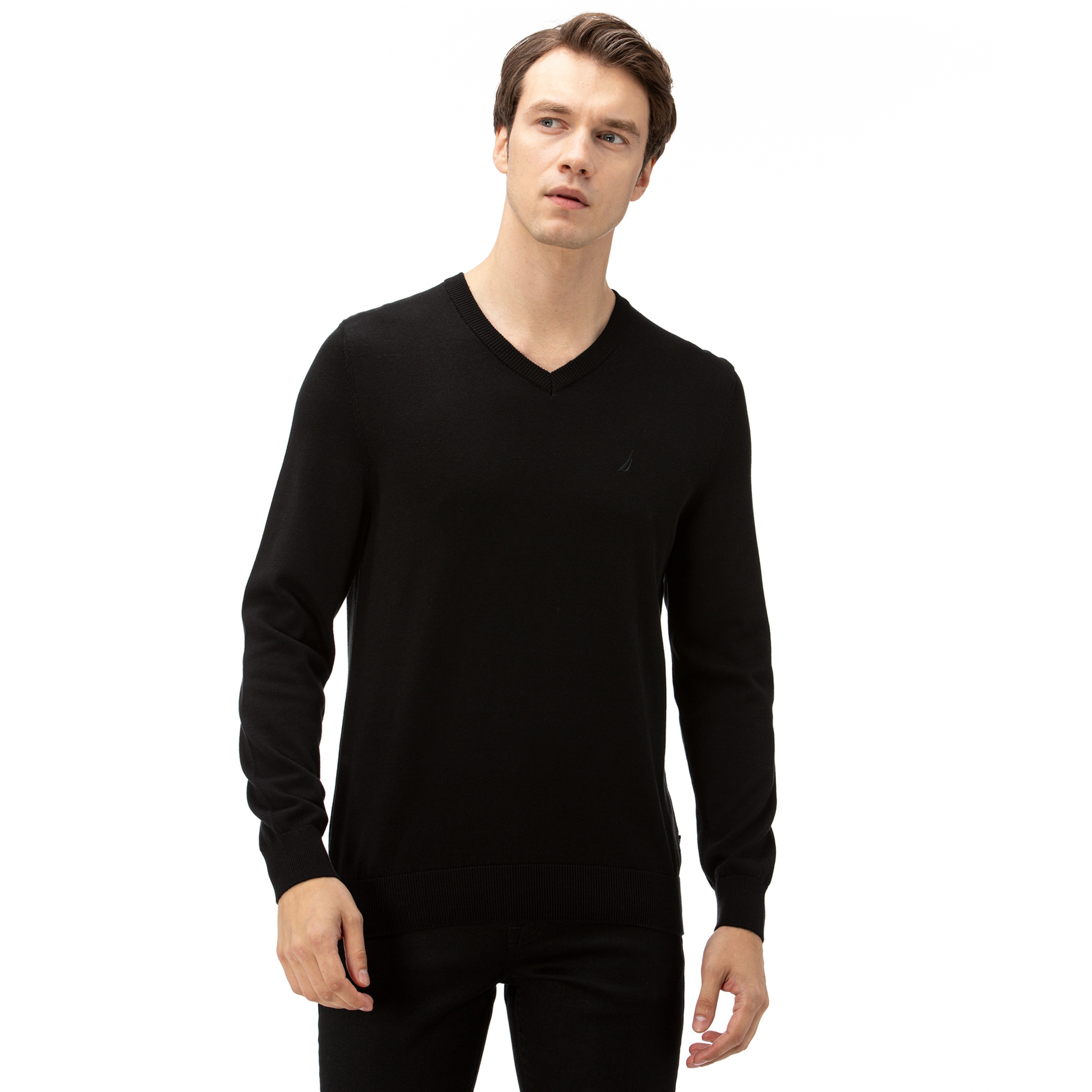 NAUTICA ERKEK SİYAH V YAKA TRİKO