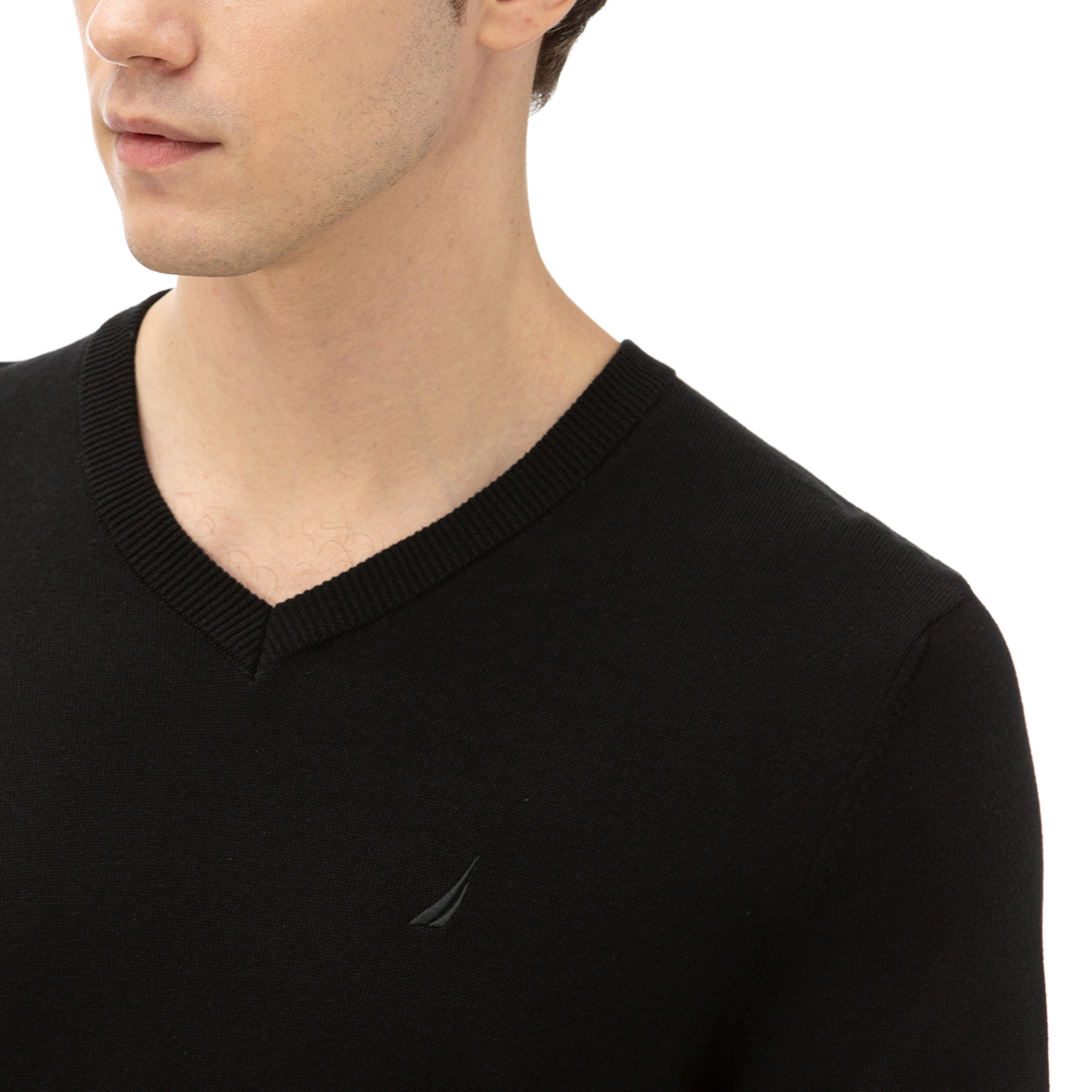 NAUTICA ERKEK SİYAH V YAKA TRİKO