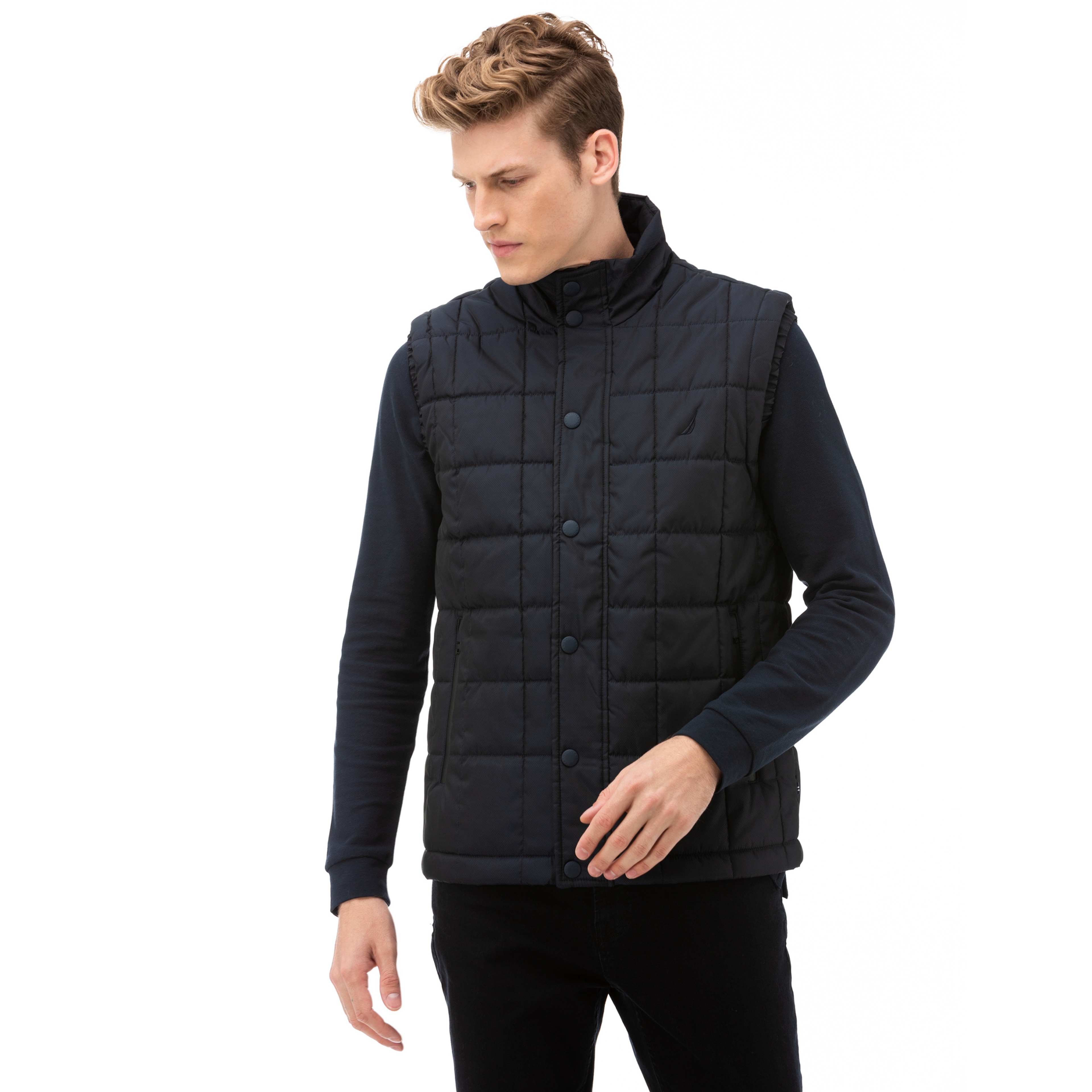 NAUTICA Erkek Lacivert Kapitone Yelek