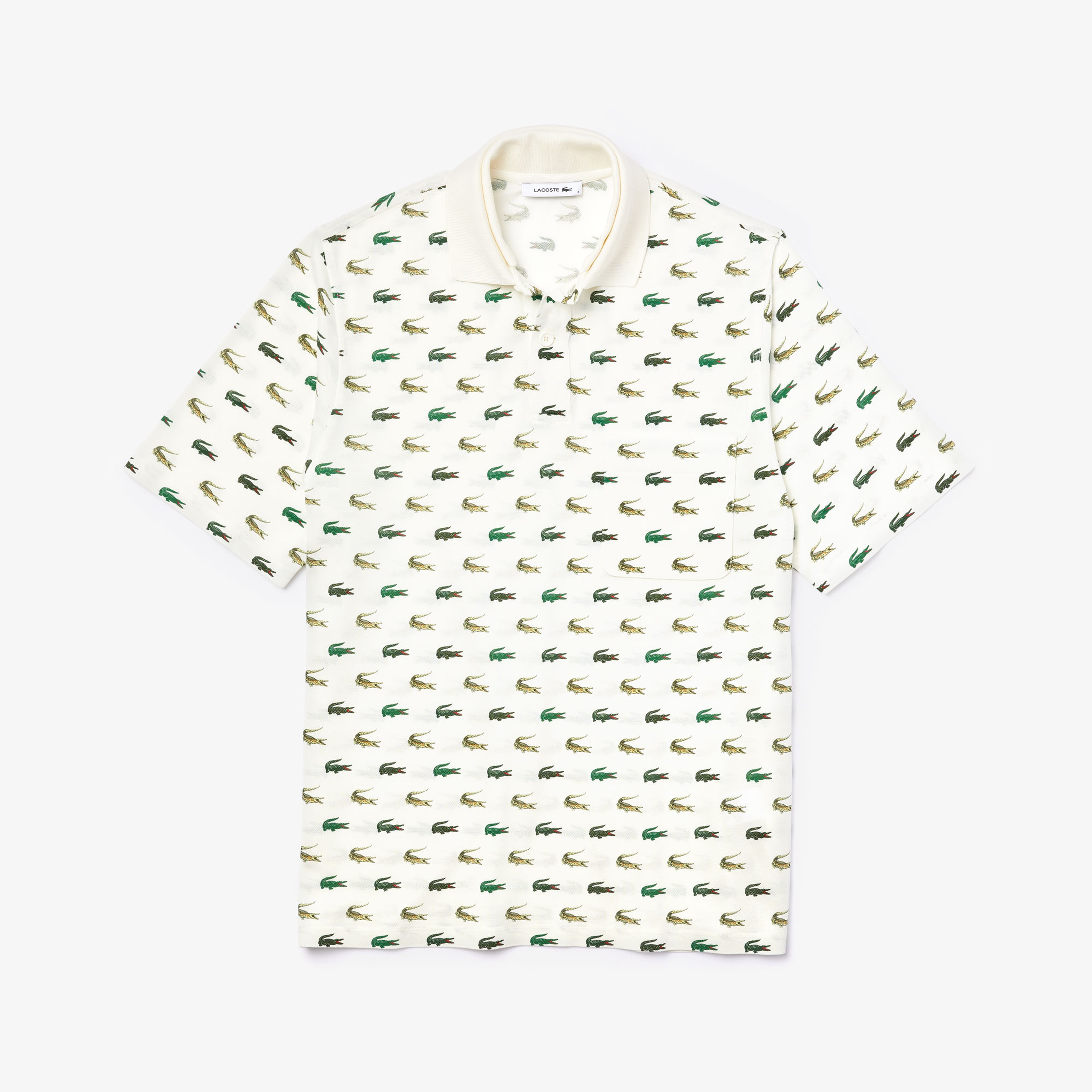 Lacoste Fashion Show Erkek Baskılı Beyaz Polo