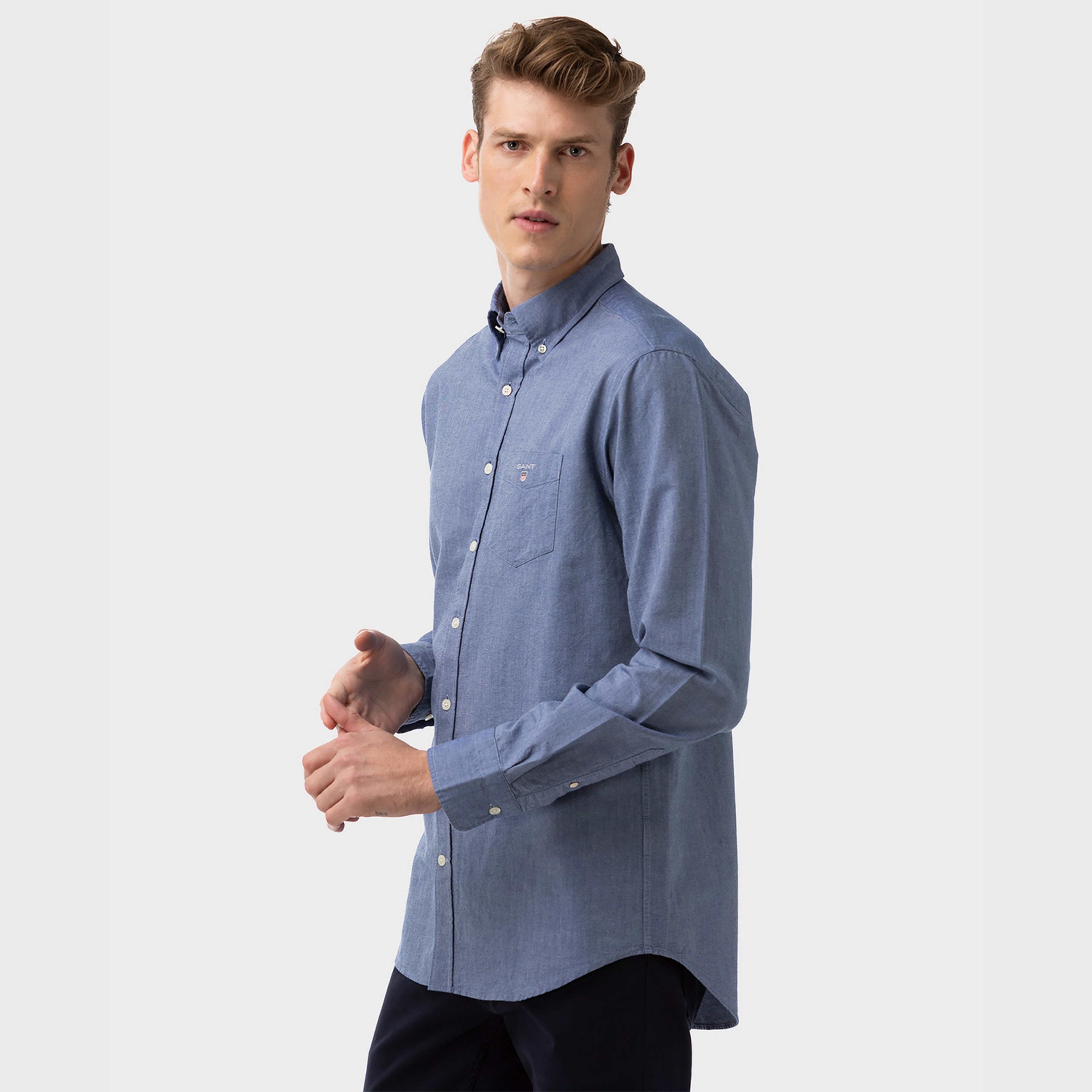 GANT Erkek Mavi Regular Fit Oxford Gömlek