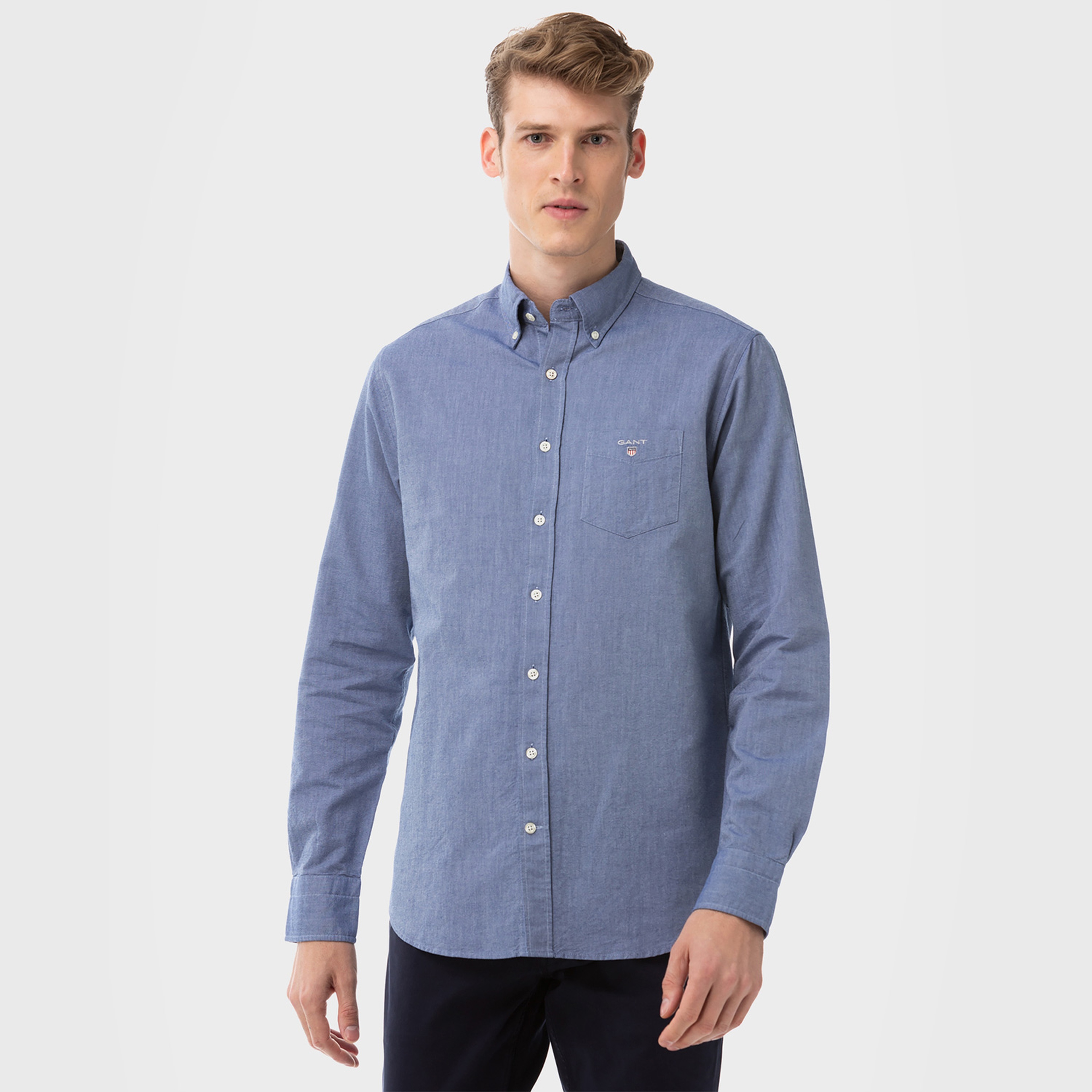 GANT Erkek Mavi Regular Fit Oxford Gömlek