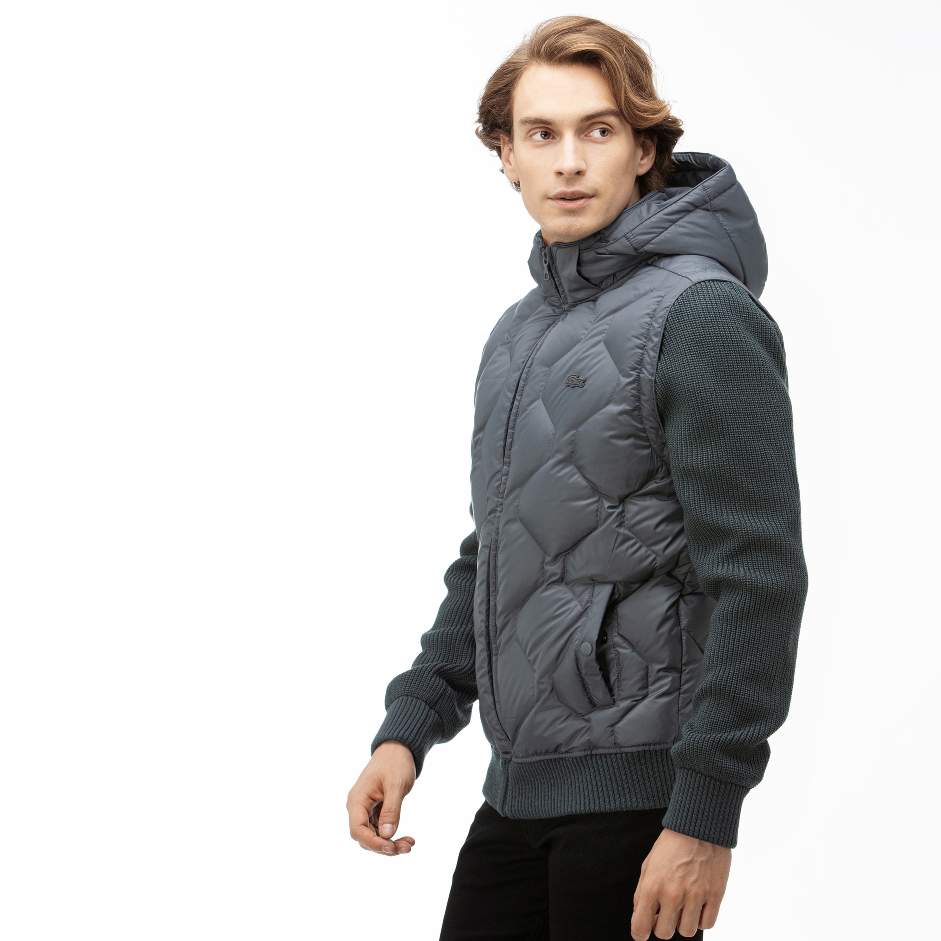 Lacoste Erkek Triko Detaylı Çift Kullanımlı Gri Mont