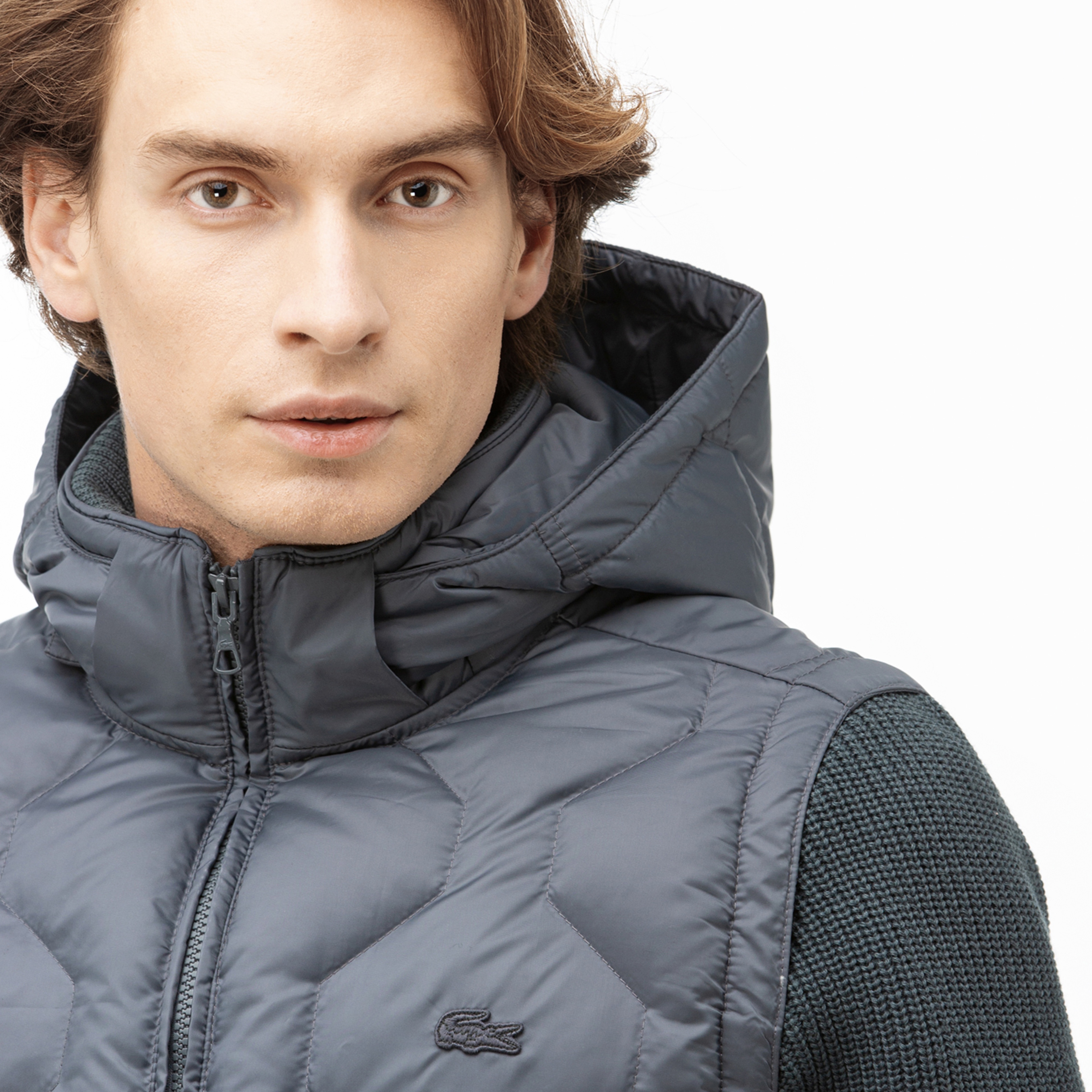 Lacoste Erkek Triko Detaylı Çift Kullanımlı Gri Mont